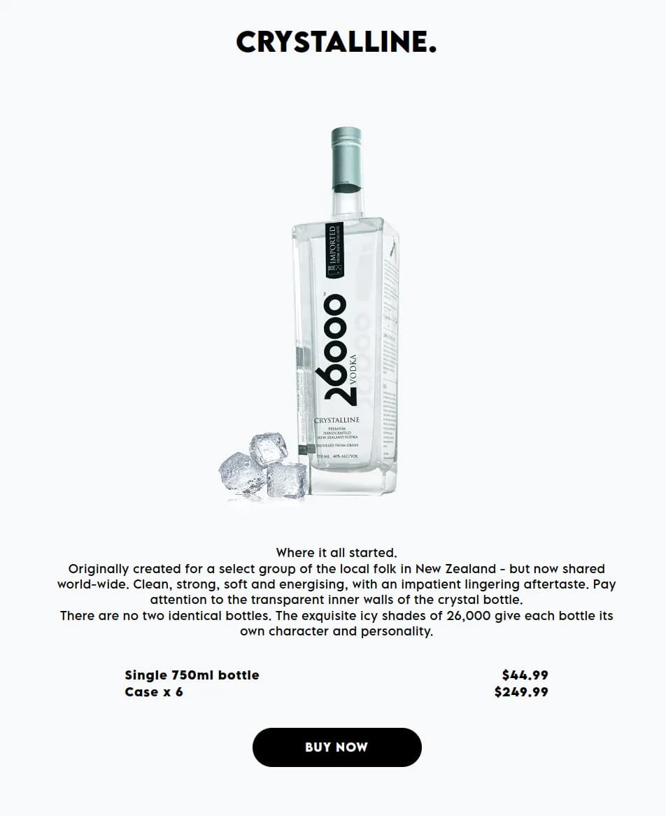 Custom Shopify Theme Development for 26000 Vodka project image