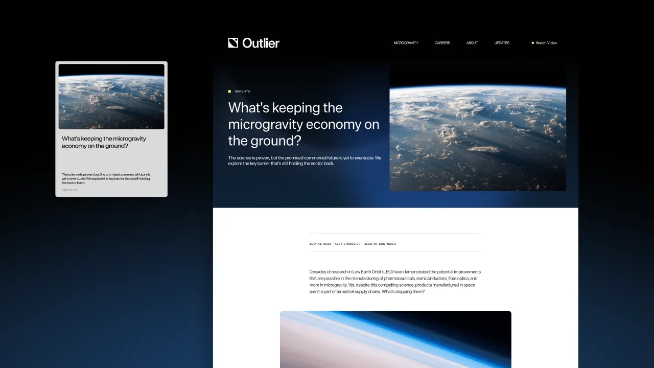 Webflow website for Outlier Space gallery 4