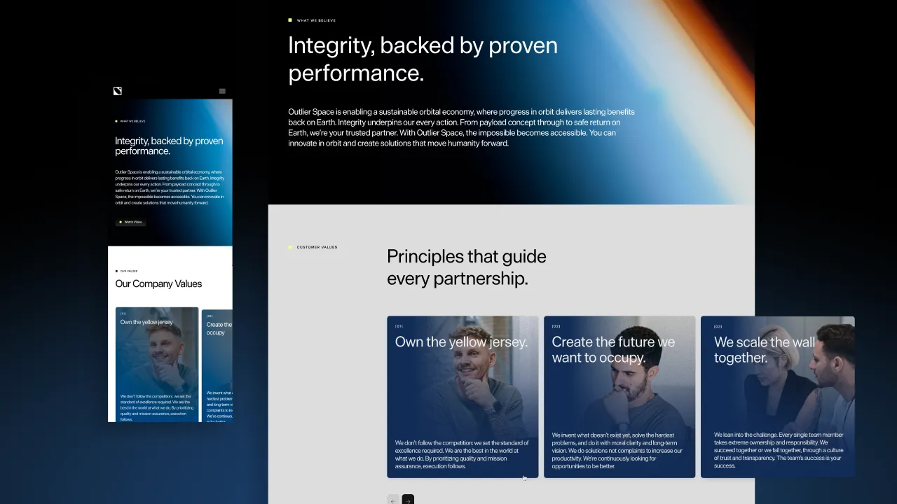 Webflow website for Outlier Space gallery 2