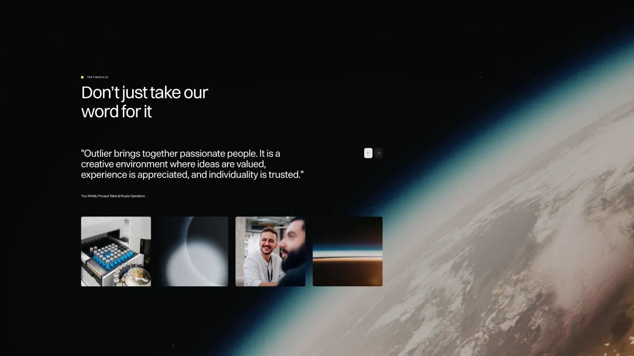 Webflow website for Outlier Space gallery 5