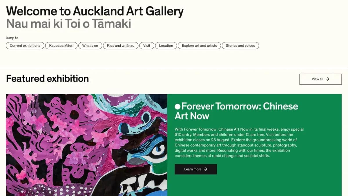 Auckland Art Gallery website redesign