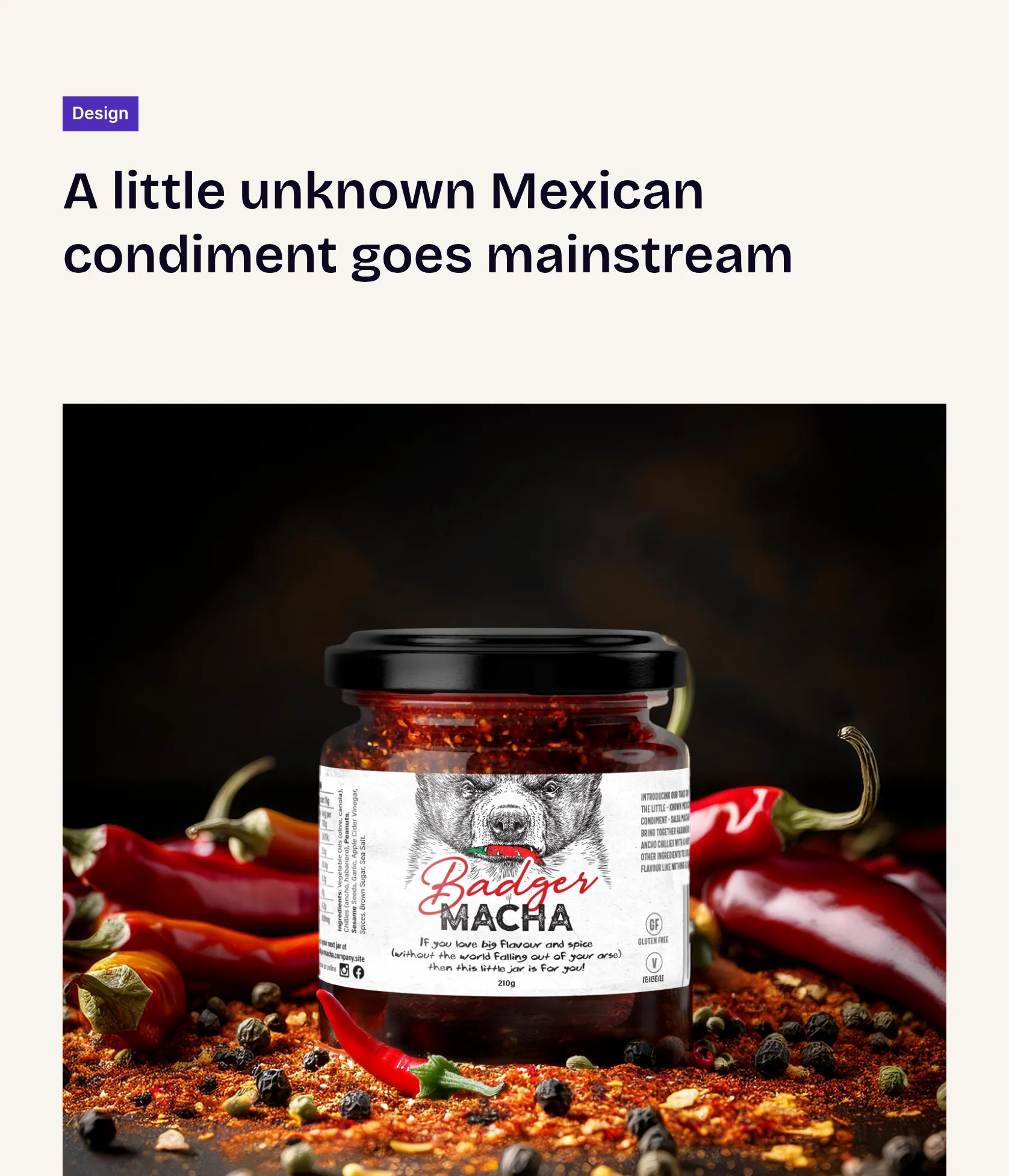 Brand-Driven Label & Packaging Design for Badger Macha Salsa
