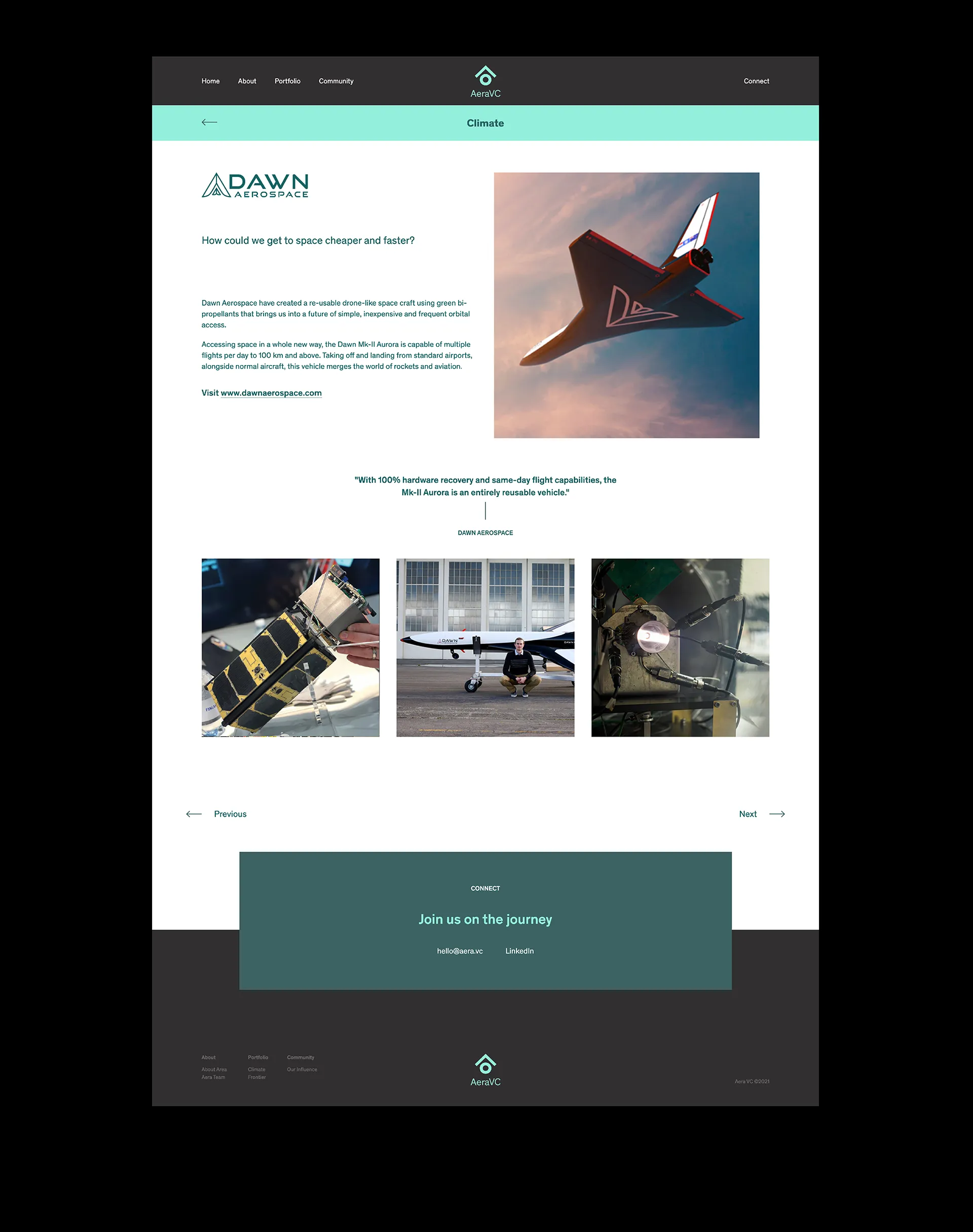 Front-End Website Redesign and UX for AeraVC gallery 3