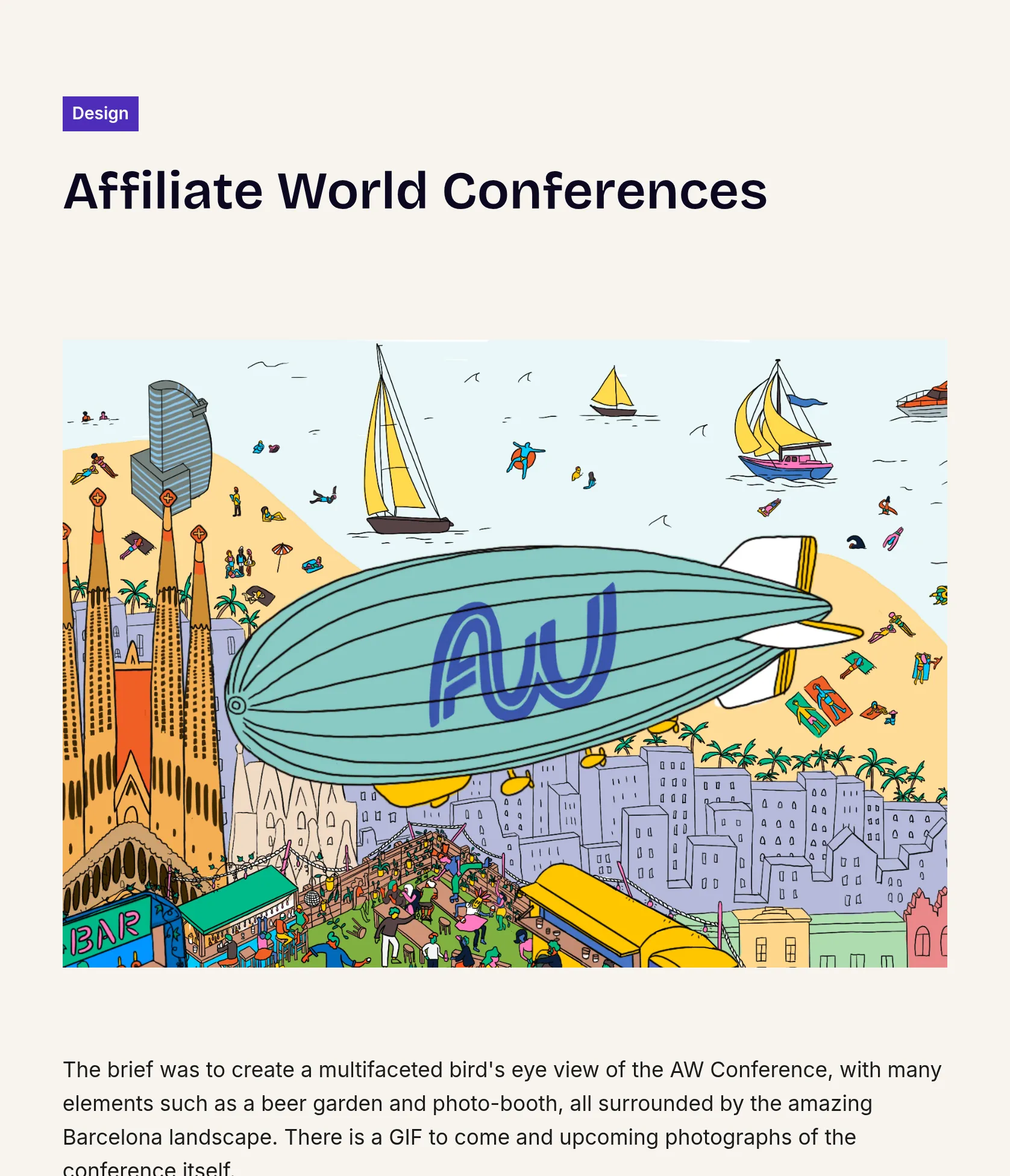 Illustrated Birds-Eye View Map for AW Conference in Barcelona