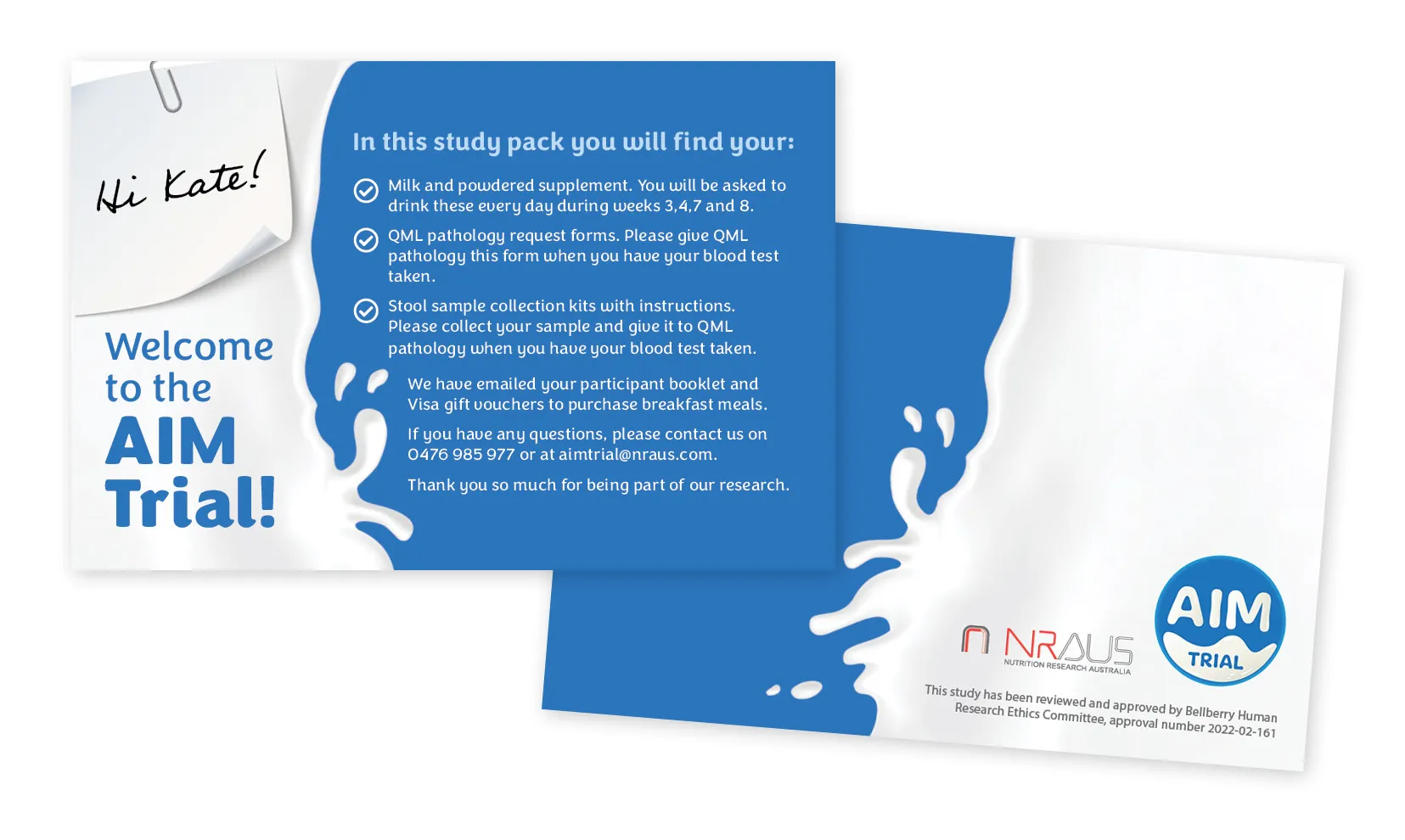Logo and Marketing Collateral for AIM Milk Trial gallery 2