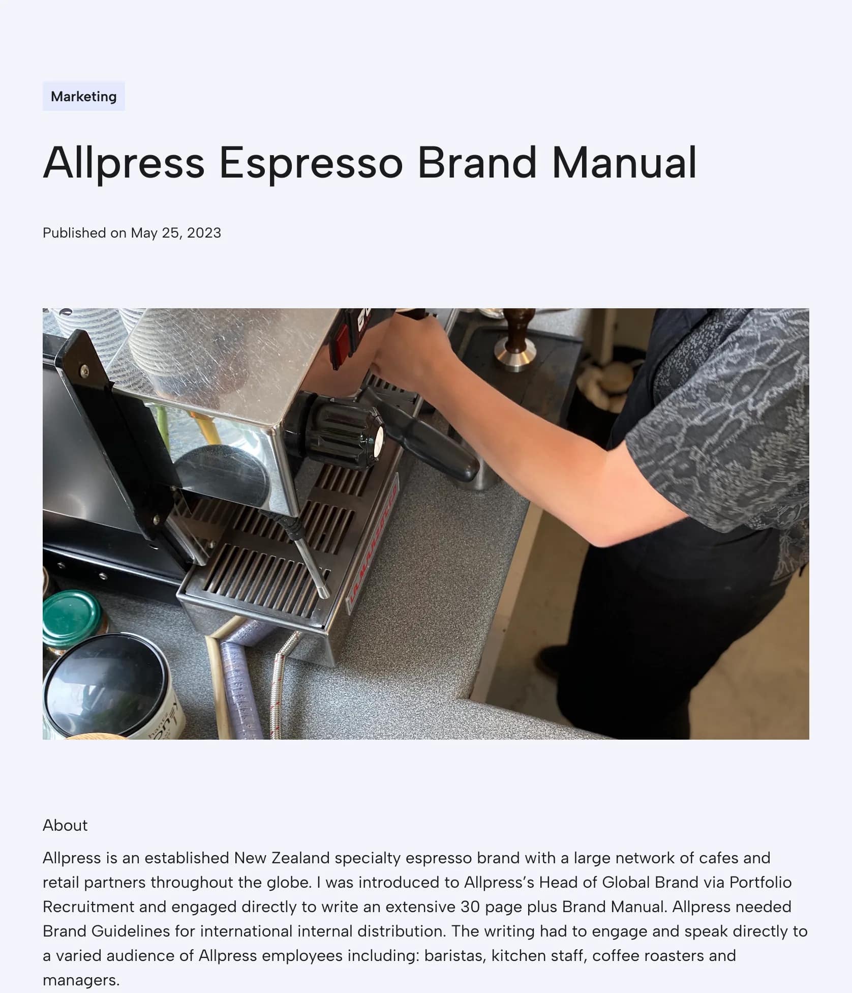 Allpress Brand Guidelines Manual Development