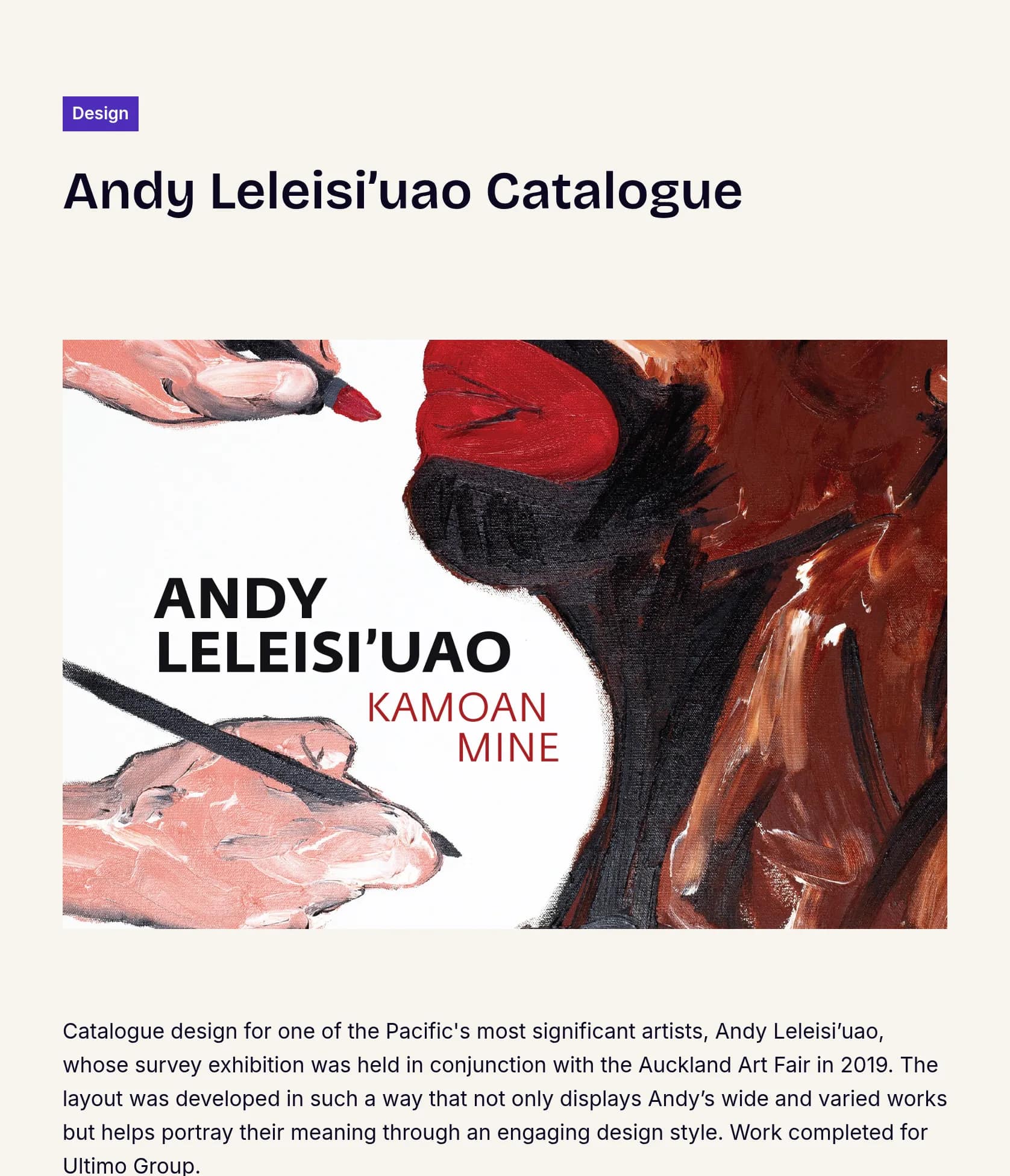 Catalogue Design for Andy Leleisi’uao Survey Exhibition