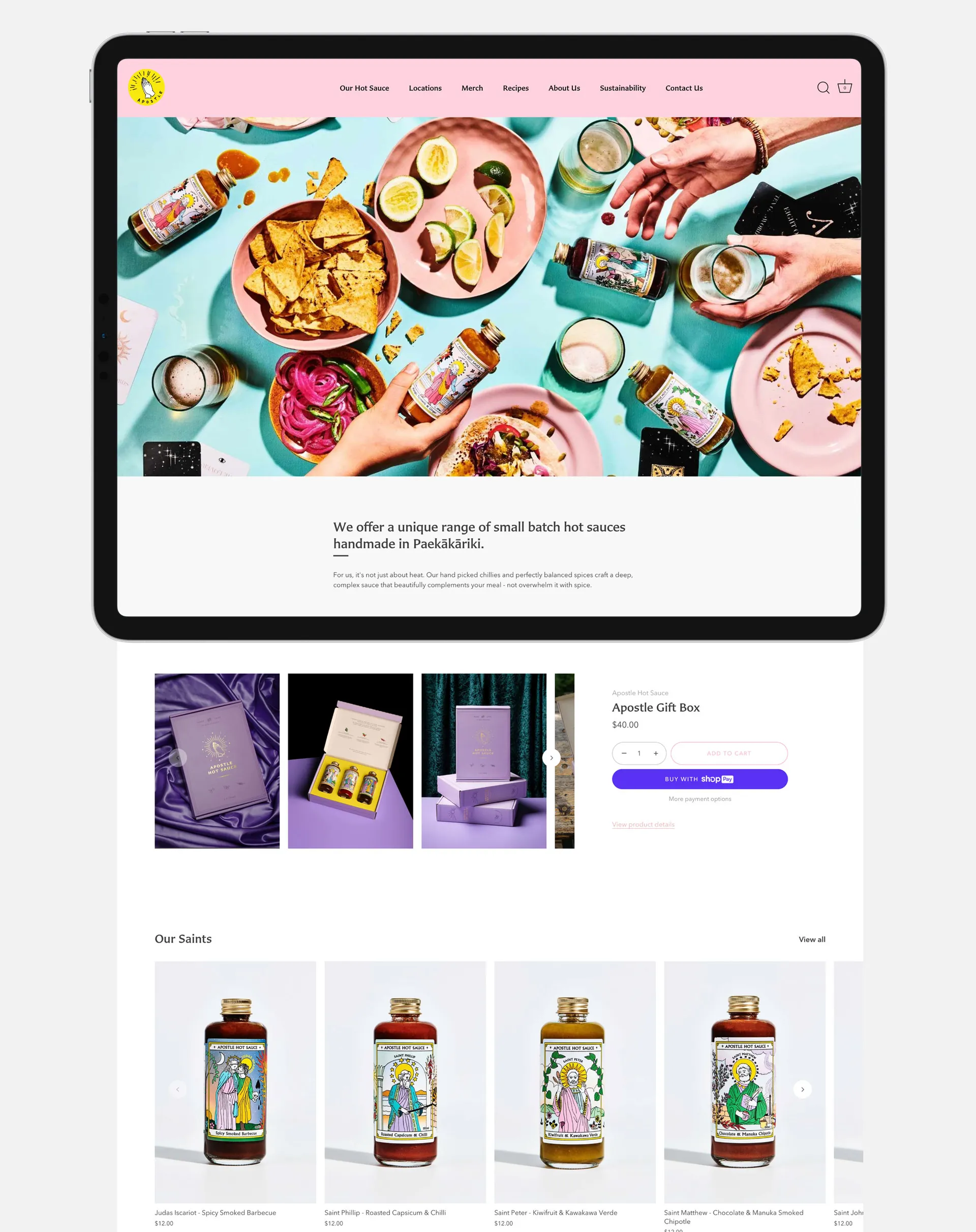 Custom Shopify Store & Branding for Apostle Hot Sauce gallery 1