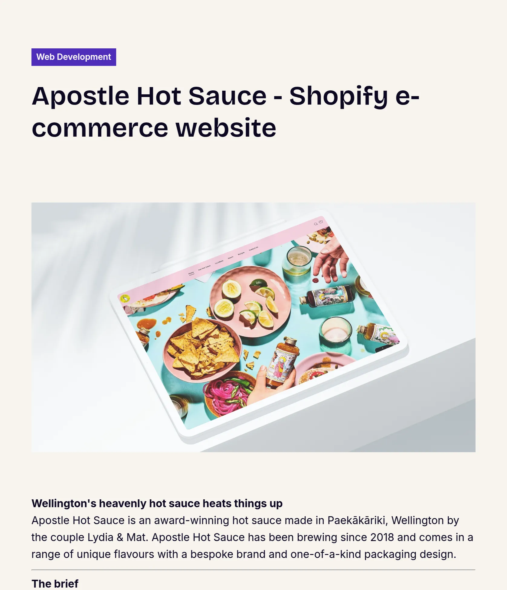 Custom Shopify Store & Branding for Apostle Hot Sauce