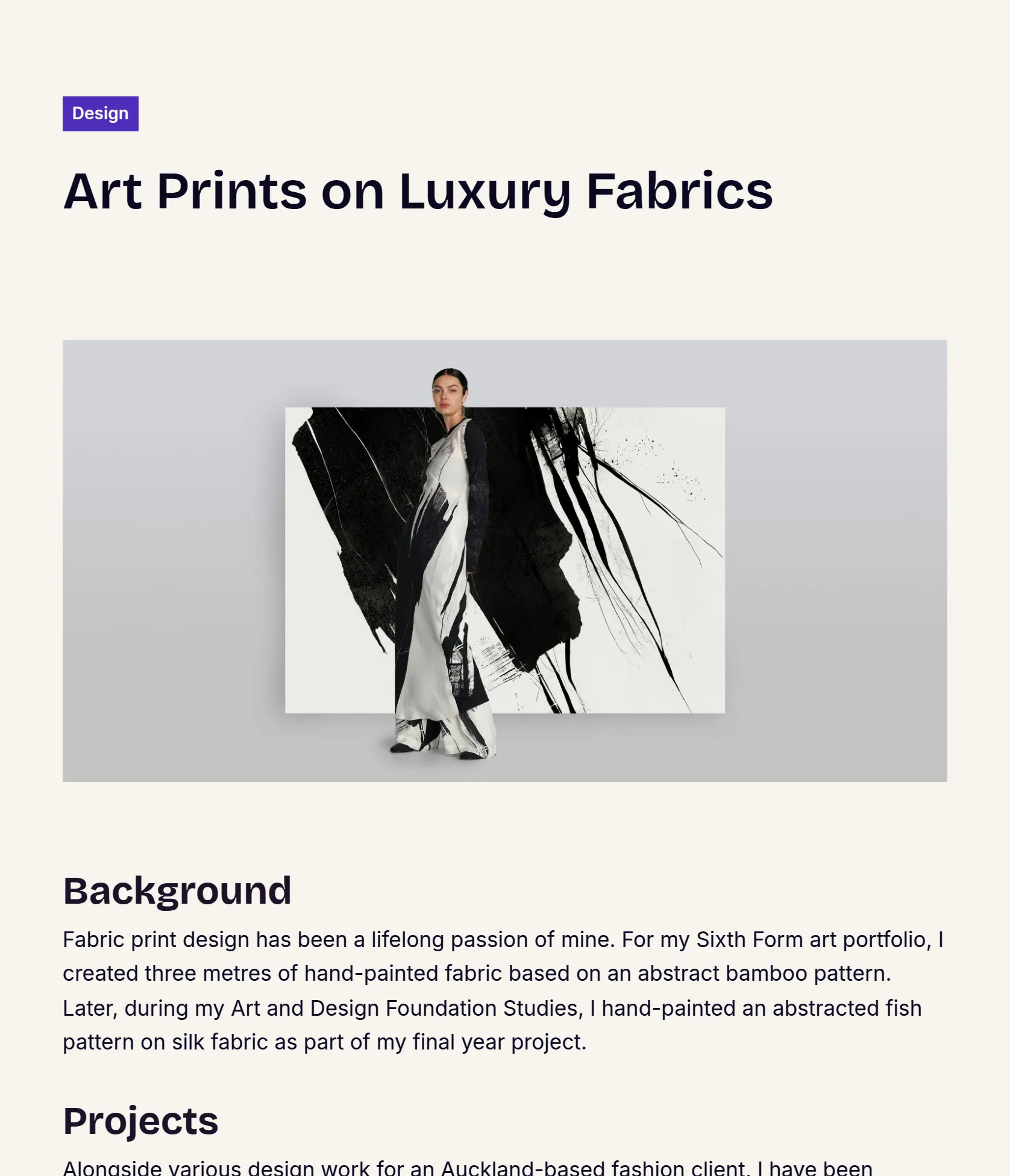 Seasonal Fabric Print Design for Auckland Fashion Client