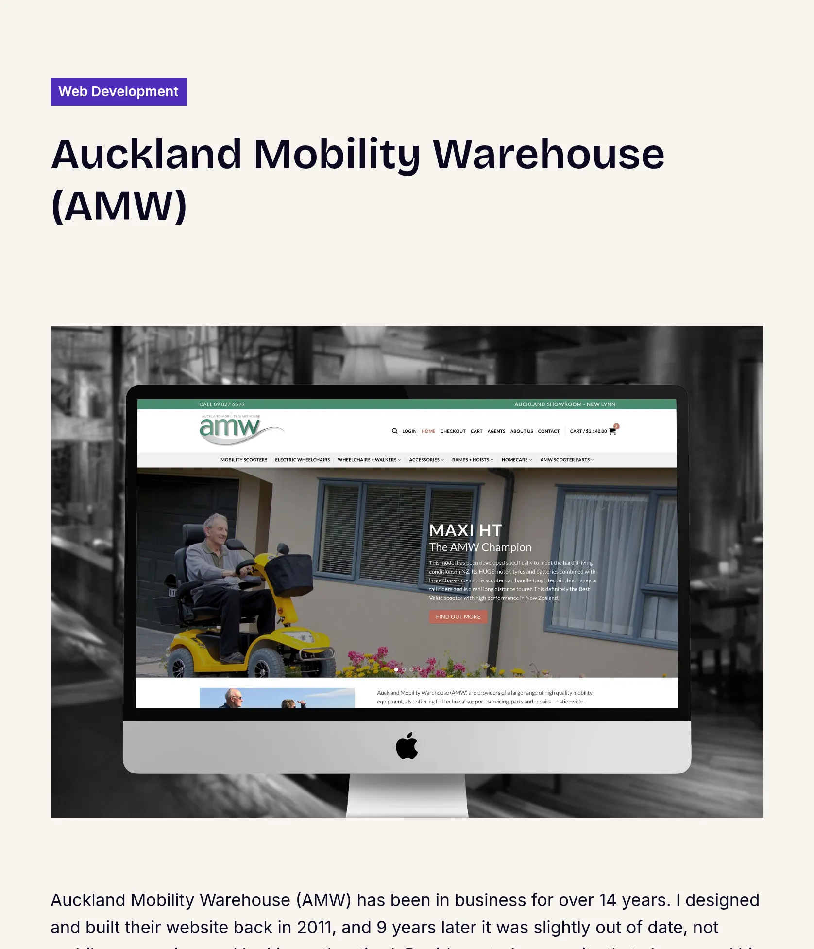 Website Redesign and Product Photography for Auckland Mobility Warehouse