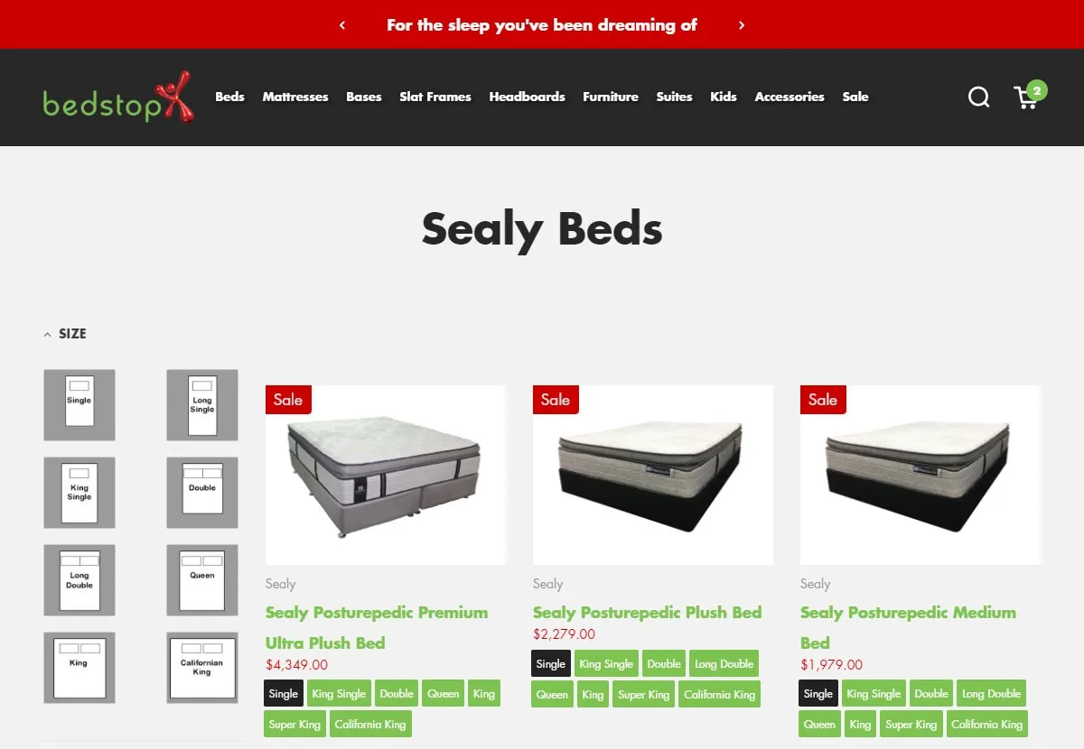 Custom Shopify Theme Development for Bedstop gallery 1