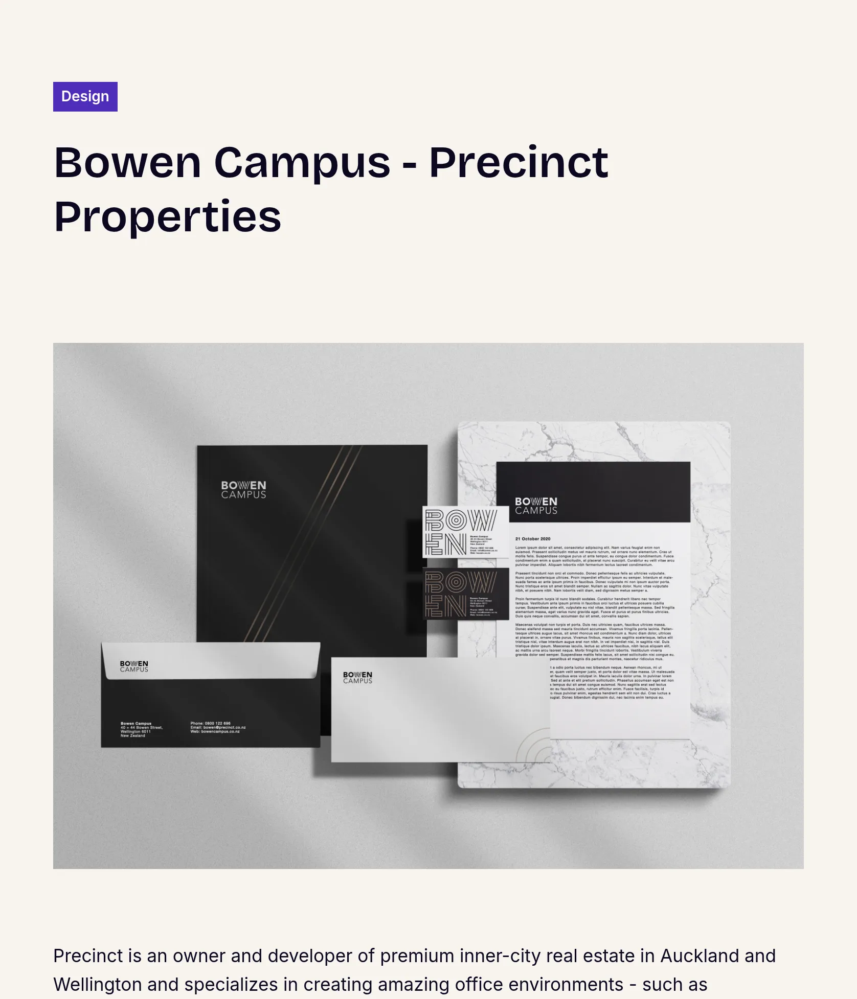 Visual Identity Design for Bowen Campus by Precinct screenshot