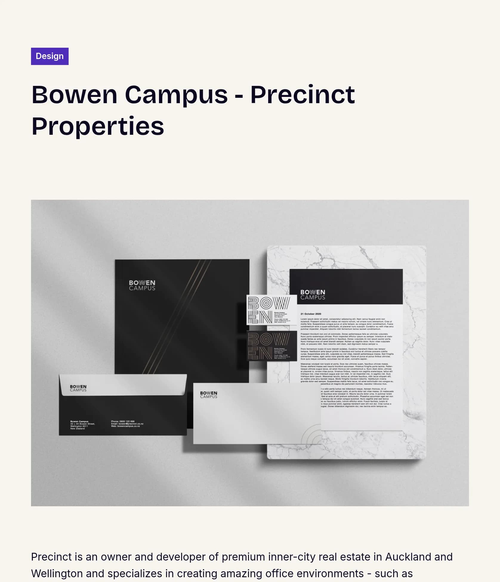 Visual Identity Design for Bowen Campus by Precinct