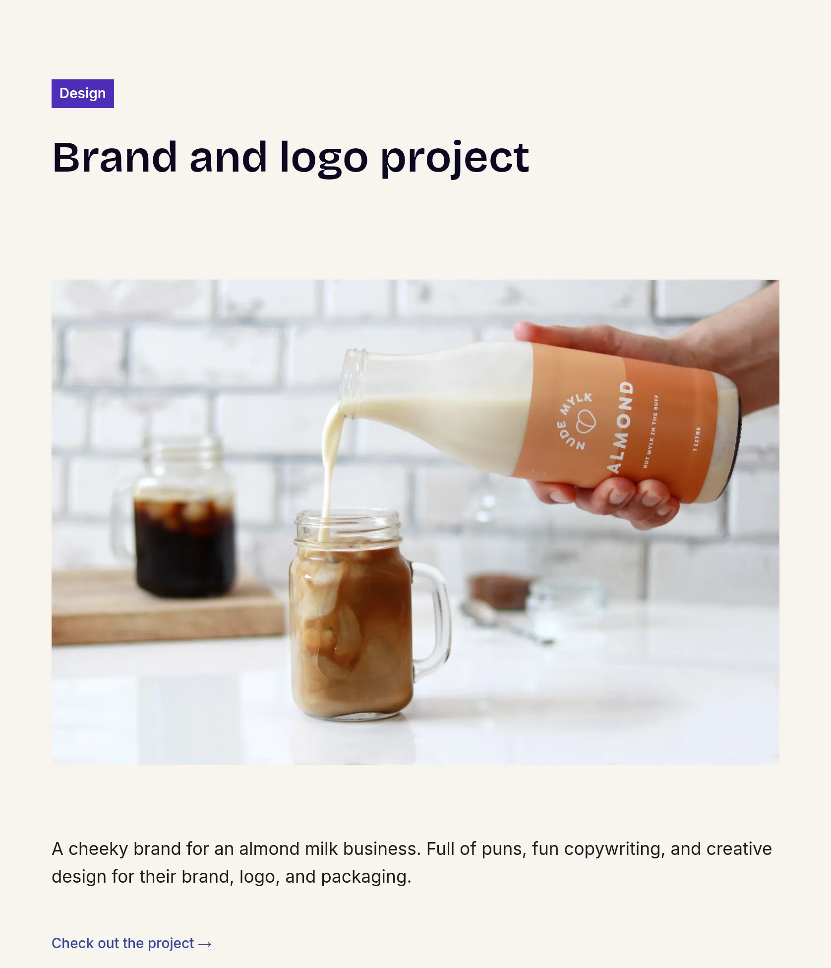 Fun Branding, Logo, and Packaging for Almond Milk Business