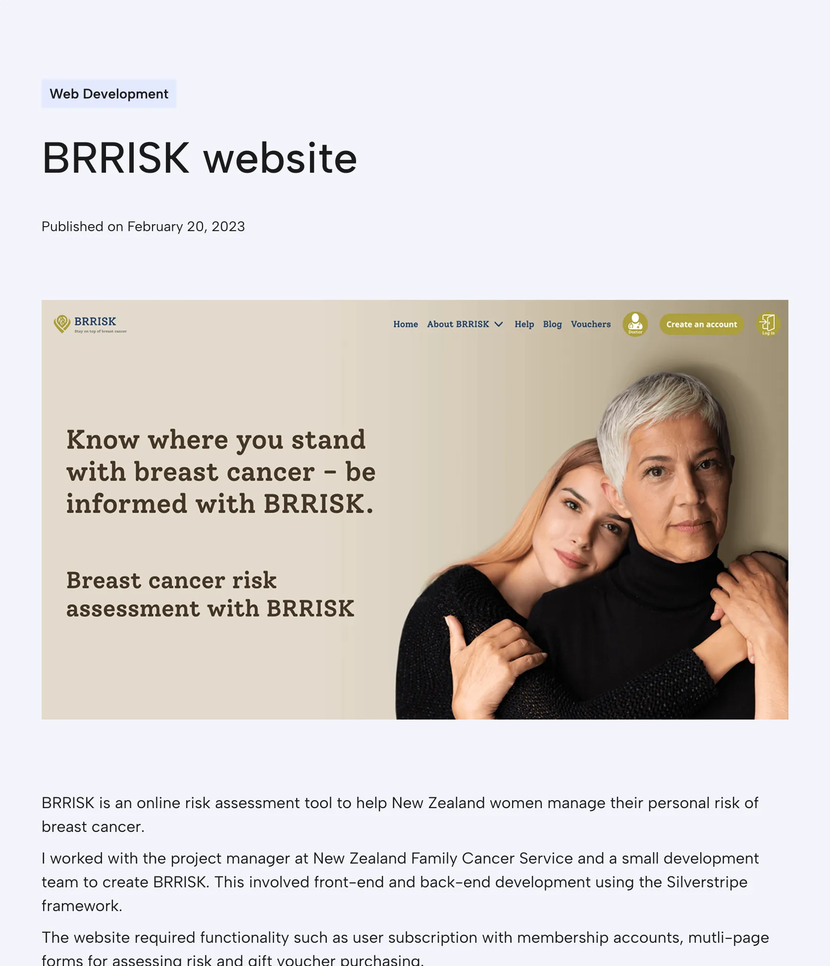 BRRISK: Breast Cancer Risk Assessment Tool Development
