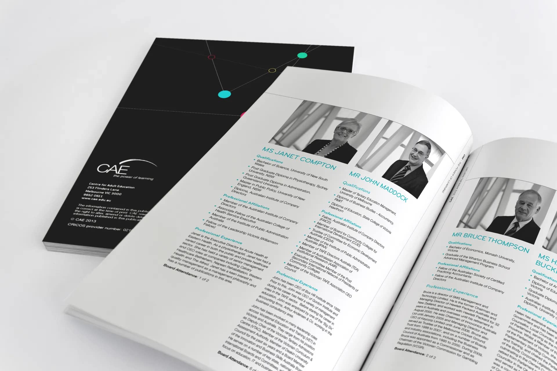 Annual Report Design for Centre of Adult Education, Melbourne gallery 1