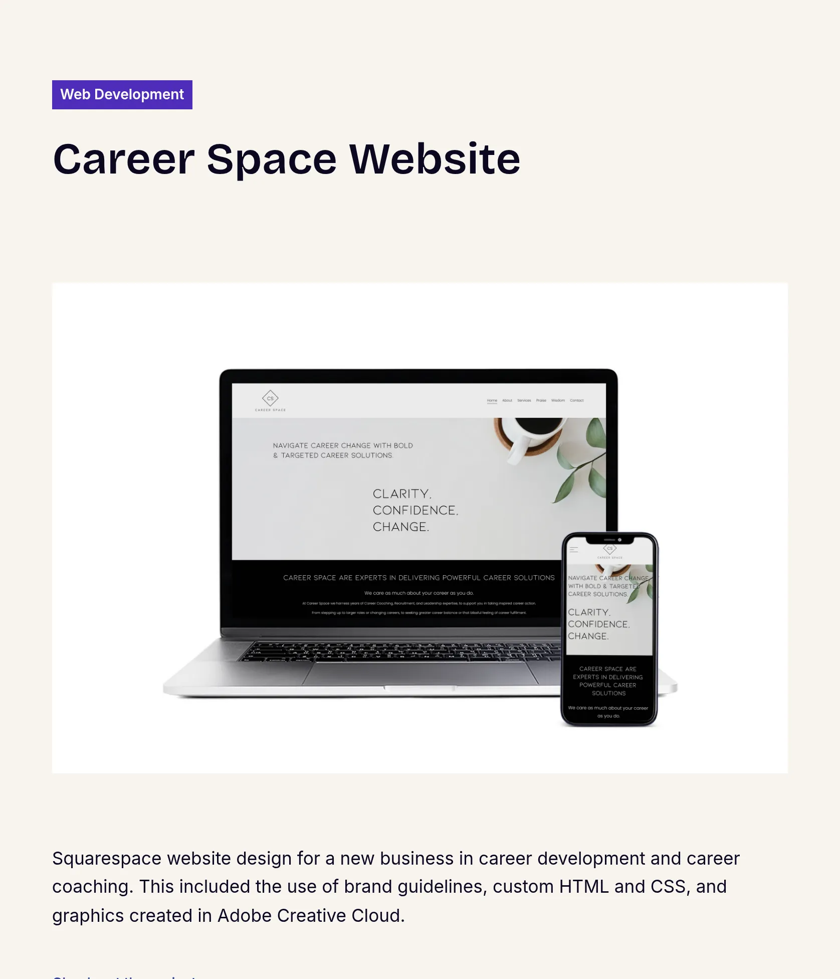 Squarespace Website Design for Career Coaching Business