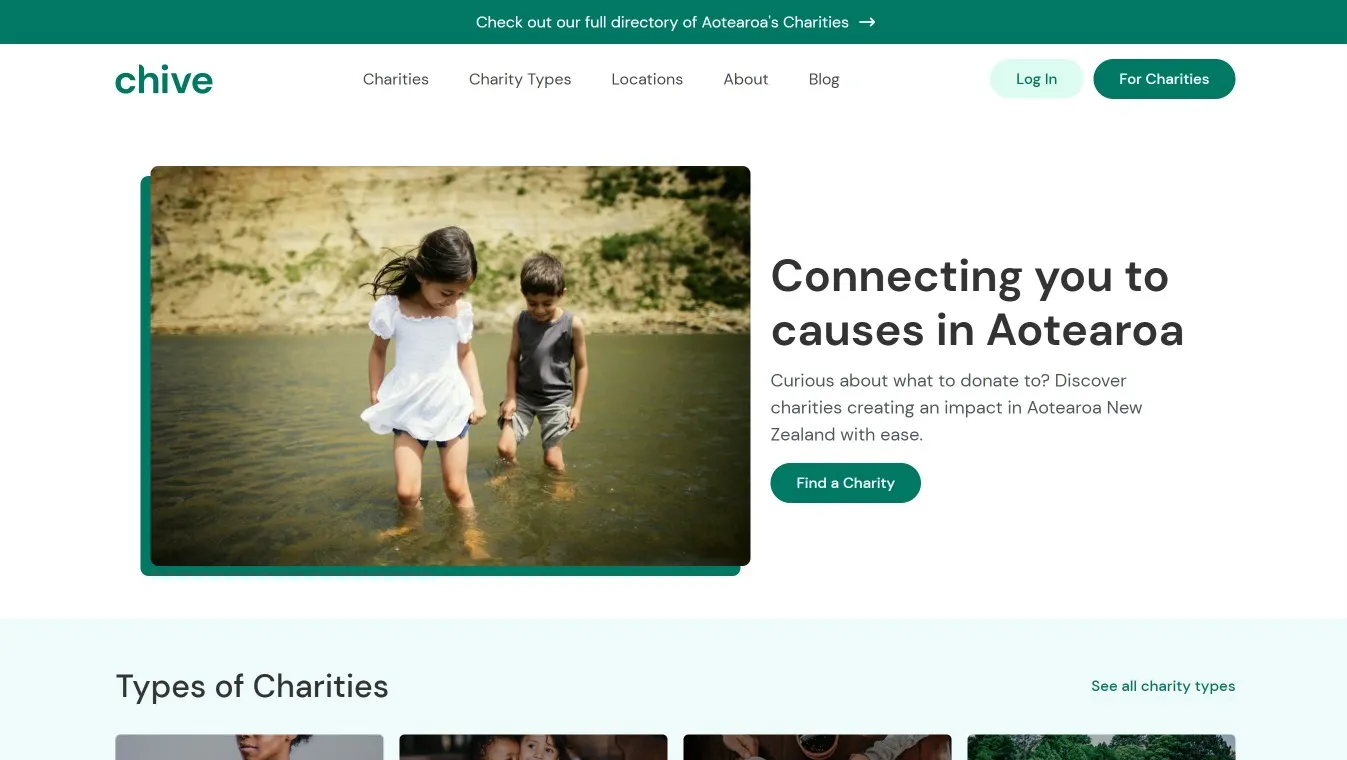 Chive Charity Marketplace: No-Code Platform for NZ Charities