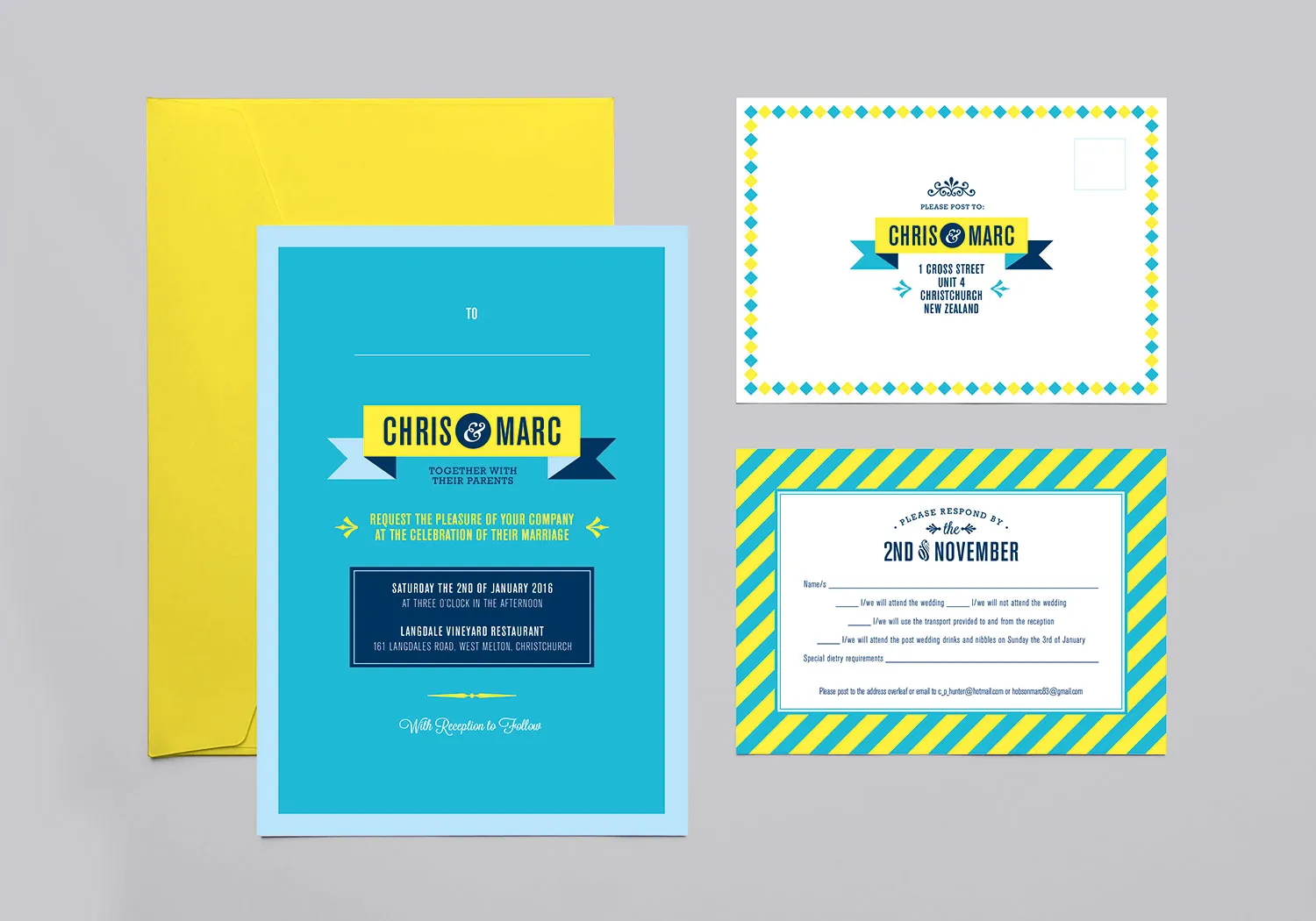 Fun & Colourful Wedding Stationery Design for Chris & Marc gallery 4