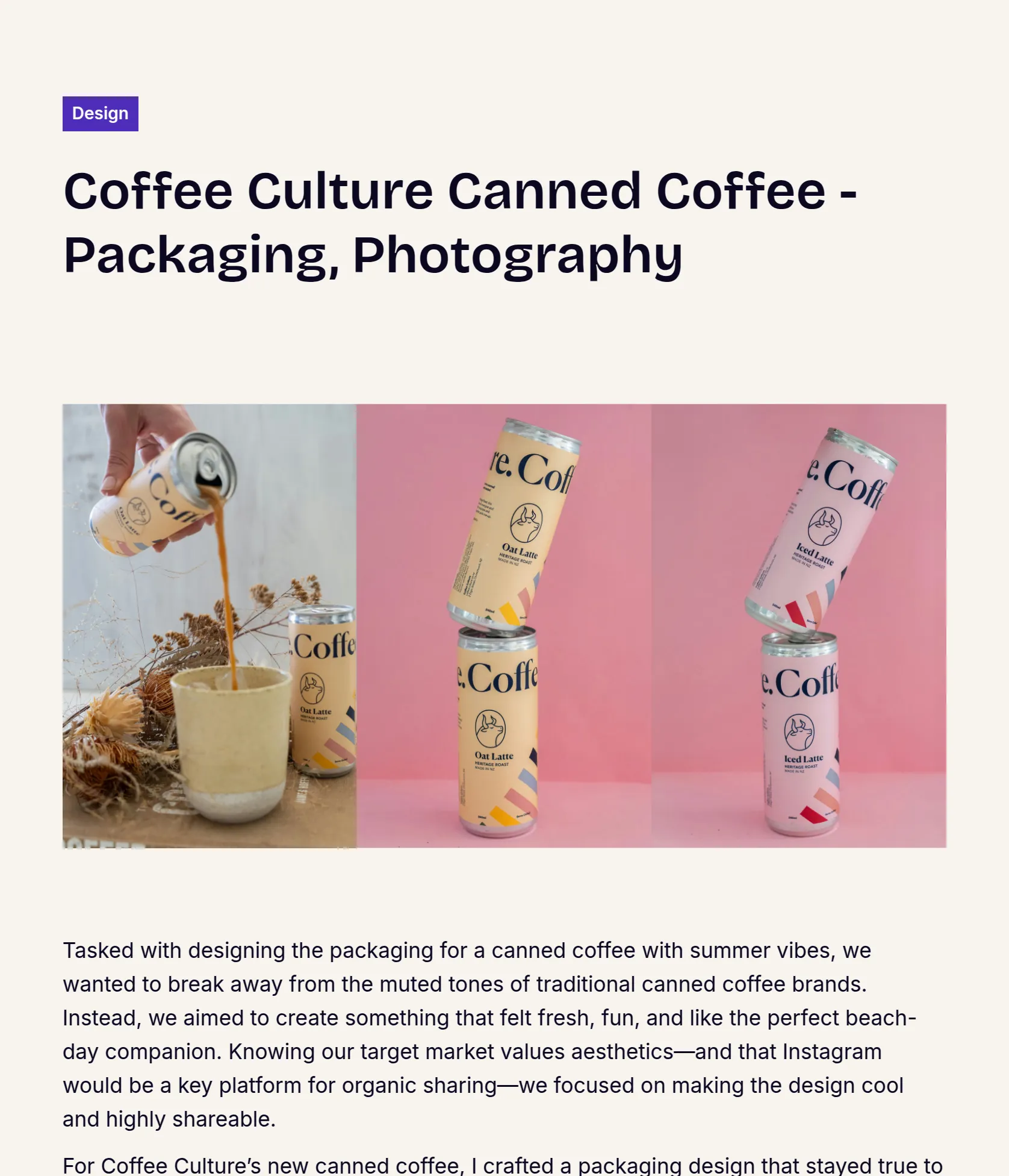Vibrant Summer Packaging Design for Coffee Culture Canned Coffee