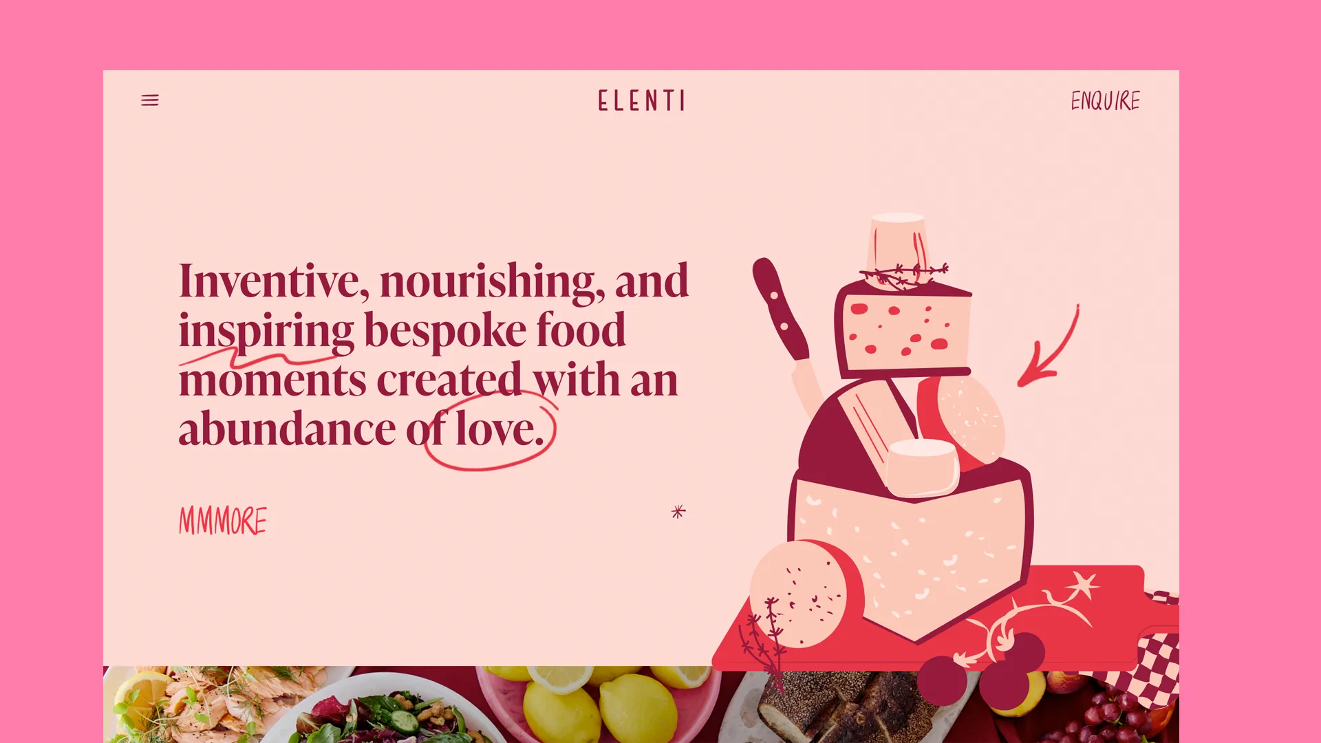 Immersive Webflow Website & Booking System for ELENTI Catering