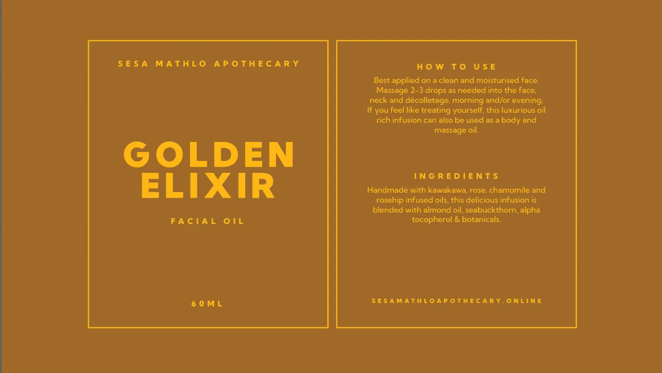 Brand Identity Design for Sesa Mathlo Apothecary's Golden Elixir gallery 2