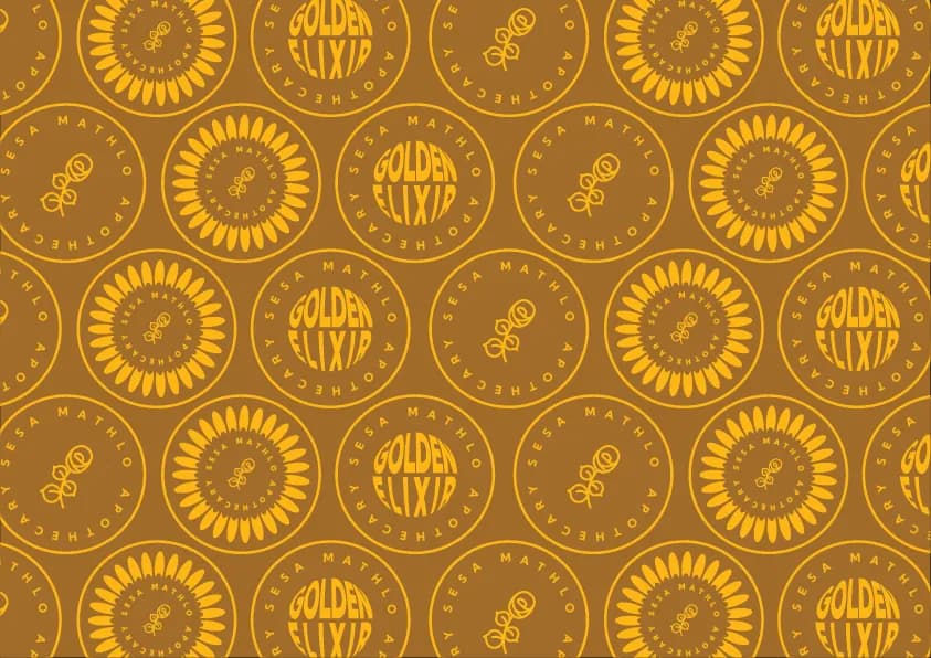 Brand Identity Design for Sesa Mathlo Apothecary's Golden Elixir project image