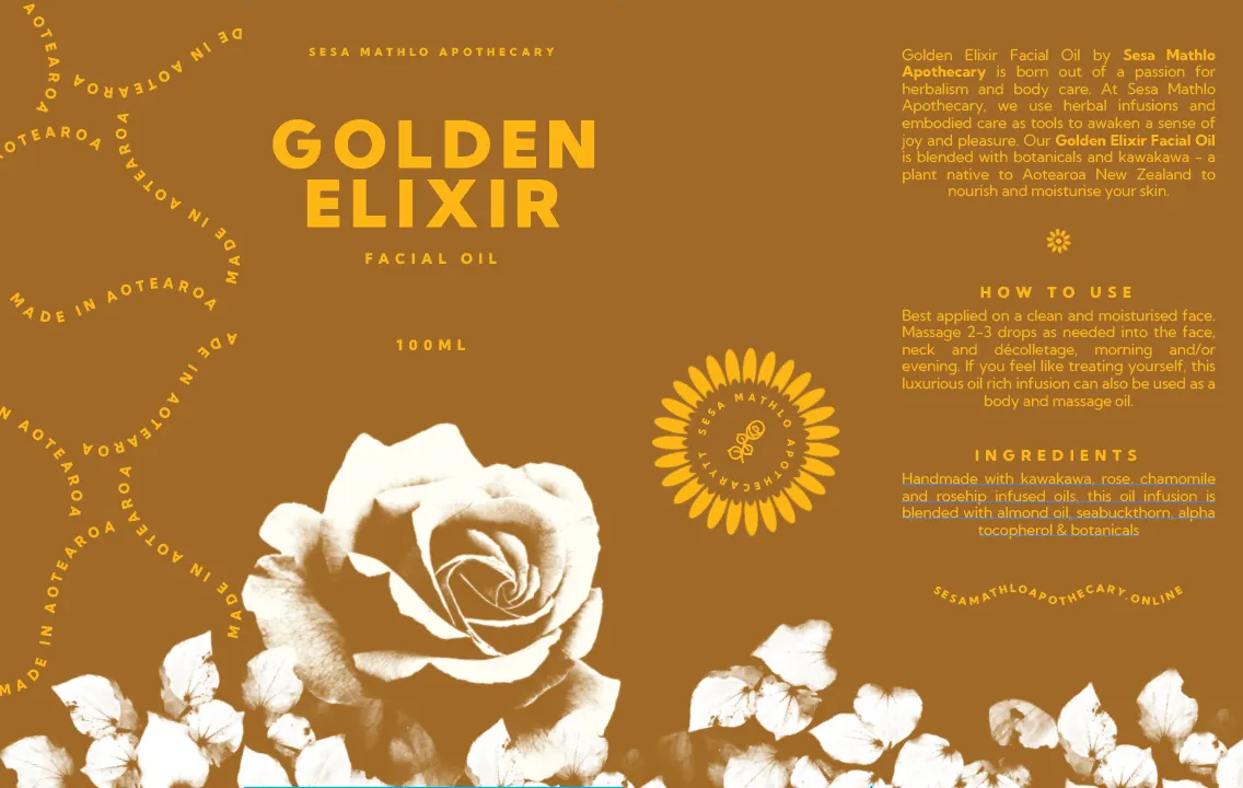 Brand Identity Design for Sesa Mathlo Apothecary's Golden Elixir gallery 4