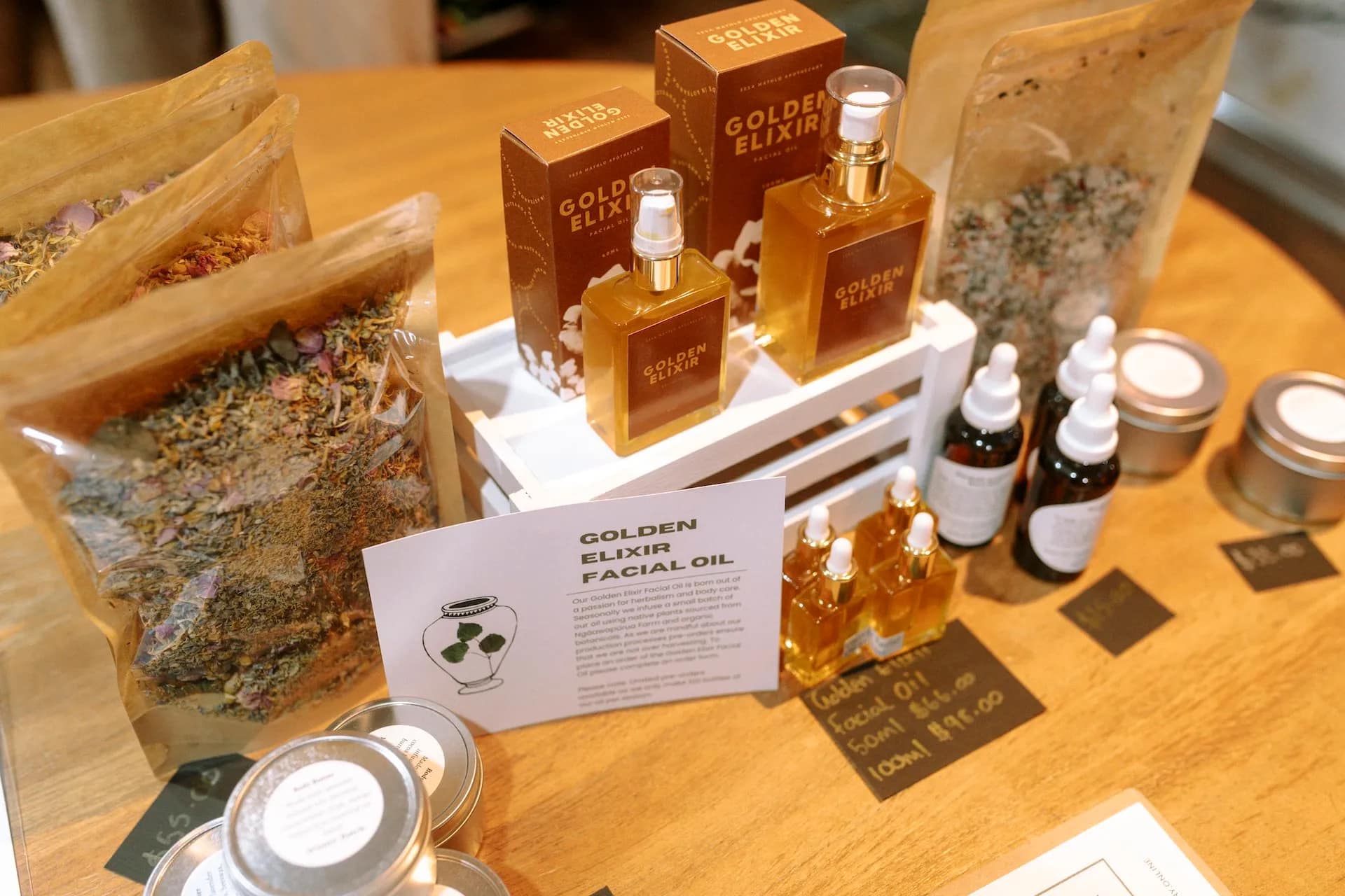 Brand Identity Design for Sesa Mathlo Apothecary's Golden Elixir gallery 5