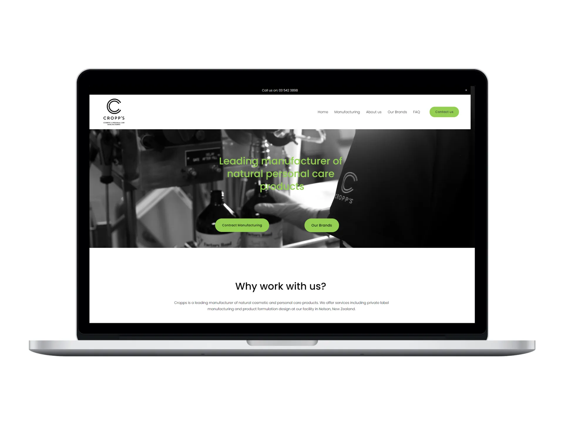 Website and Photography for NZ Cosmetics Manufacturer