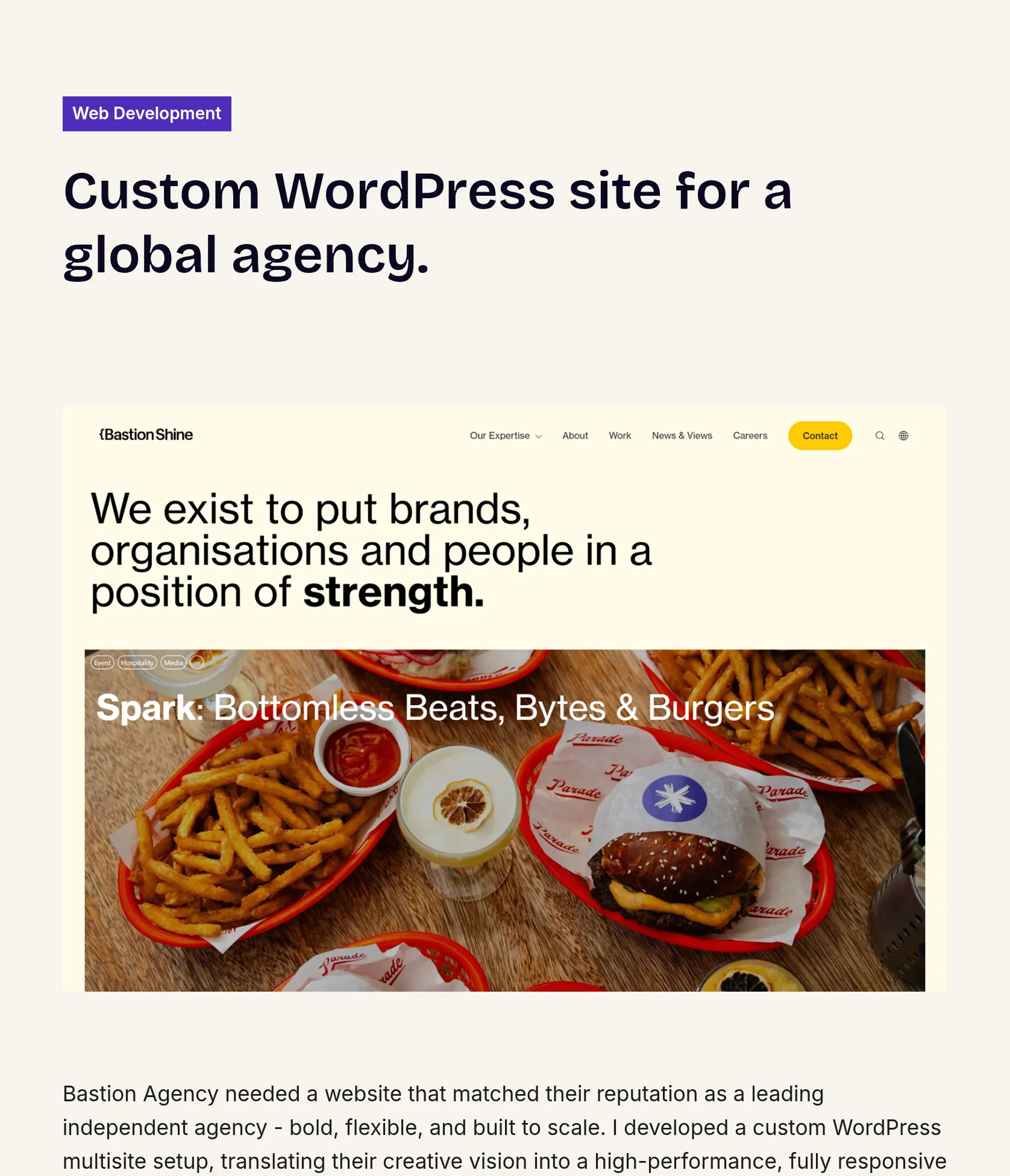 Custom WordPress Multisite Build for Bastion Agency