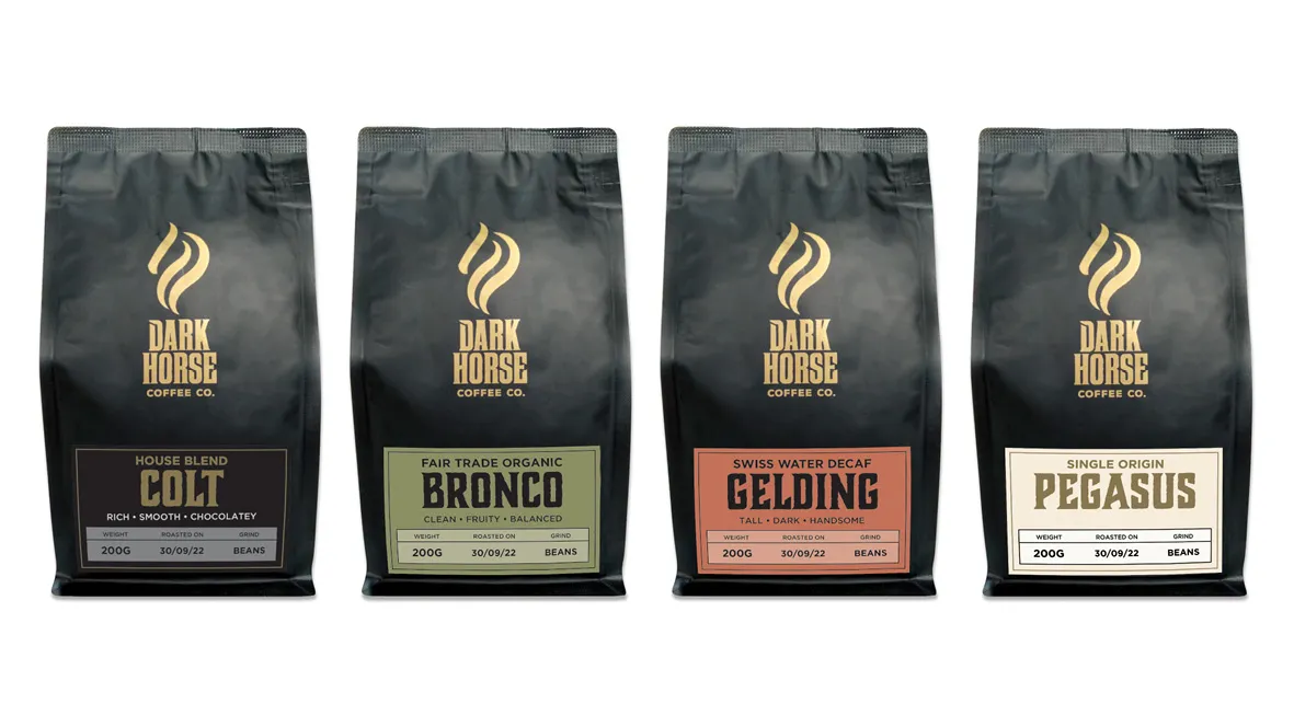 Coffee Packaging & Brand Extension for Dark Horse Coffee Co gallery 1