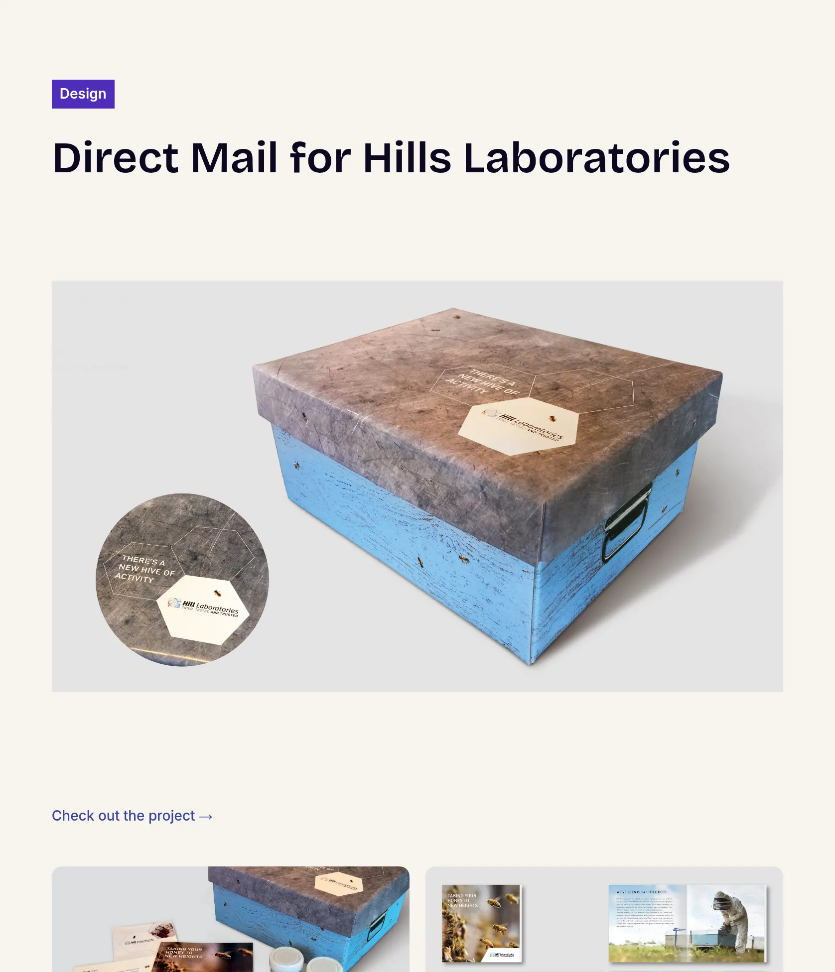 Beehive Direct Mail Campaign for Hills Laboratories screenshot