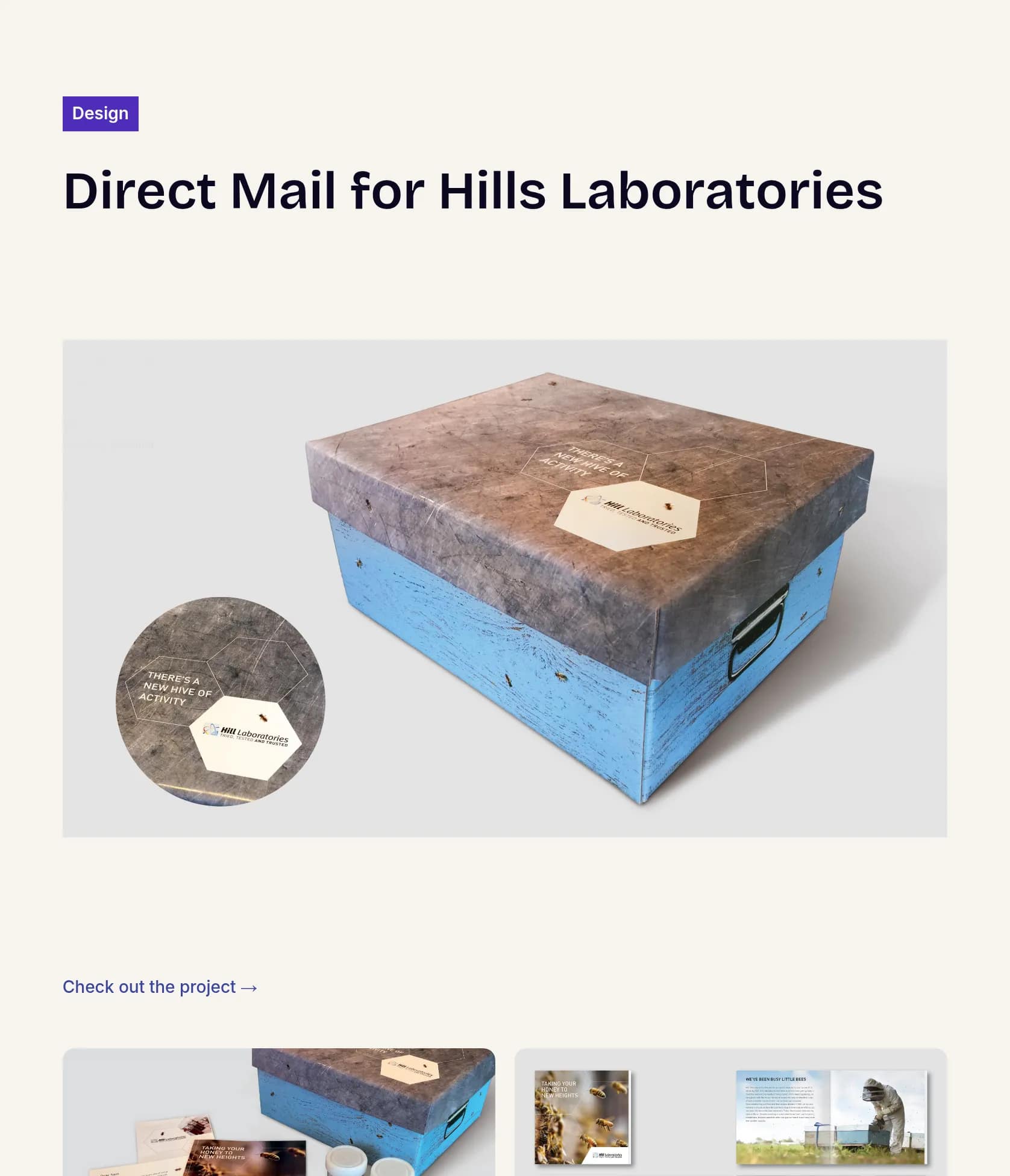 Beehive Direct Mail Campaign for Hills Laboratories