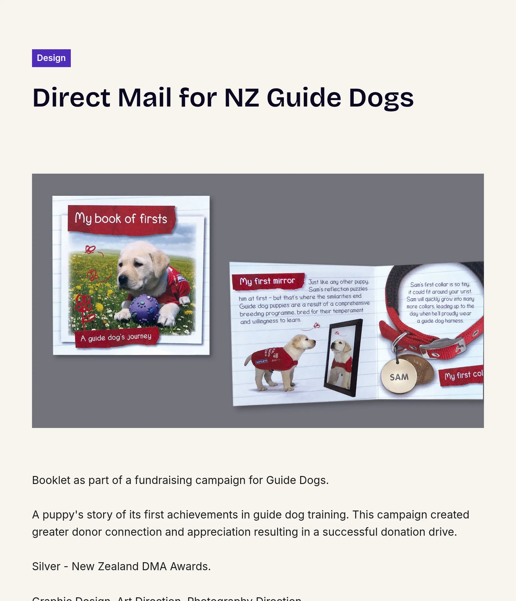 Booklet Design for Guide Dogs Fundraising Campaign