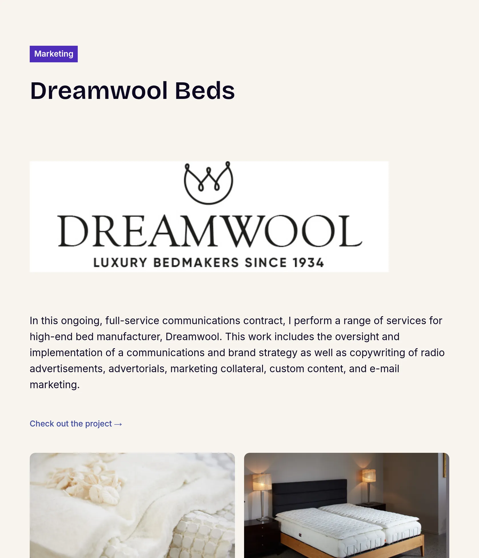 Full-Service Communications & Brand Strategy for Dreamwool screenshot