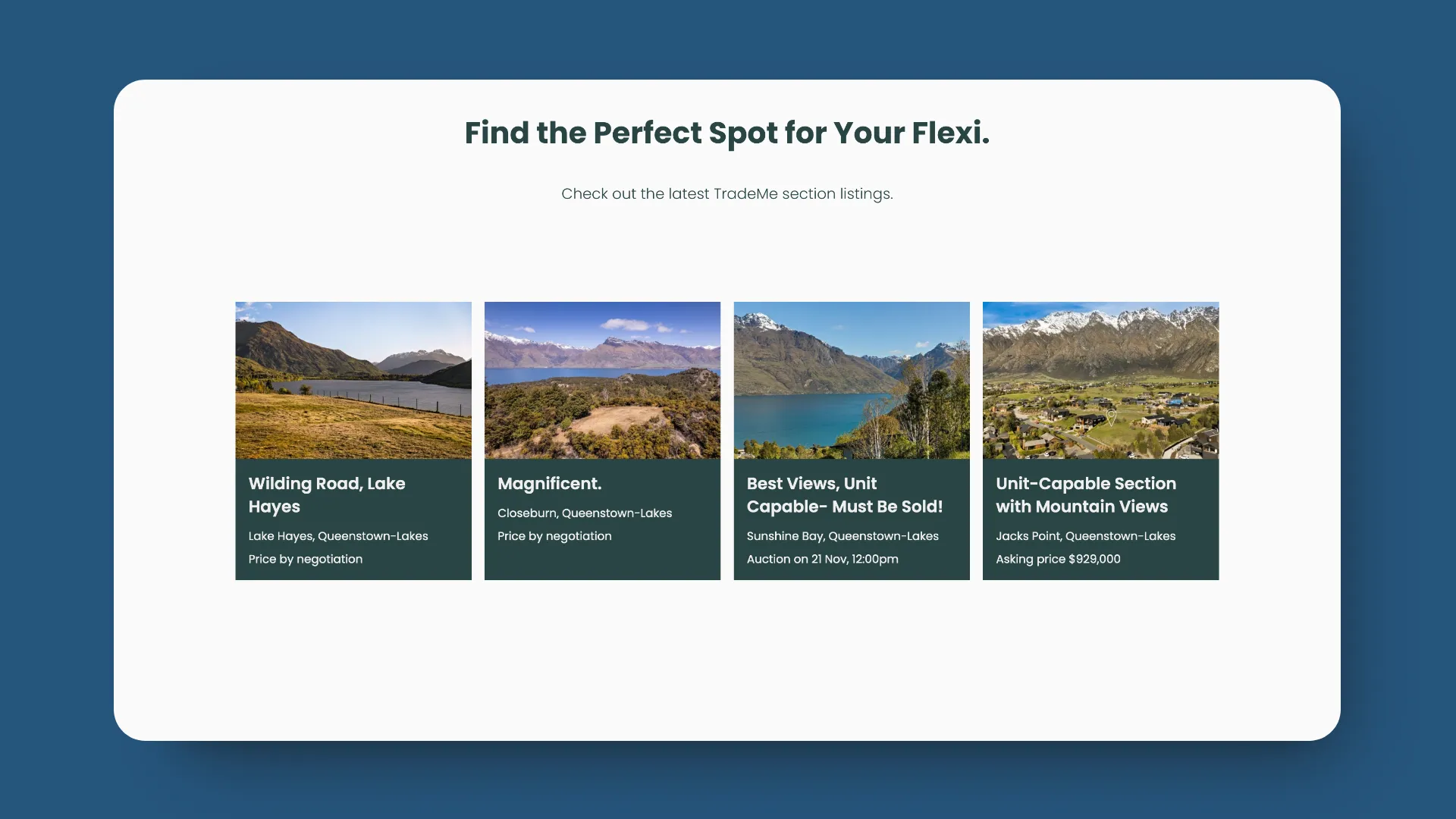 Real-Time Land Listings Widget for Flexi House Queenstown