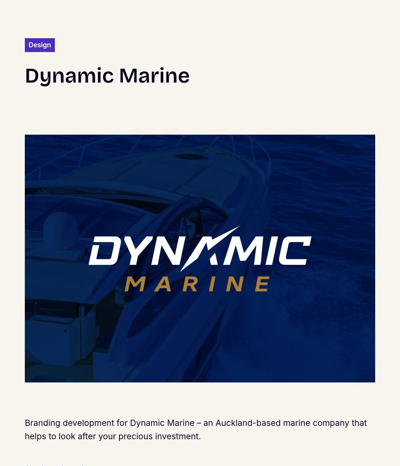 Branding Development for Dynamic Marine