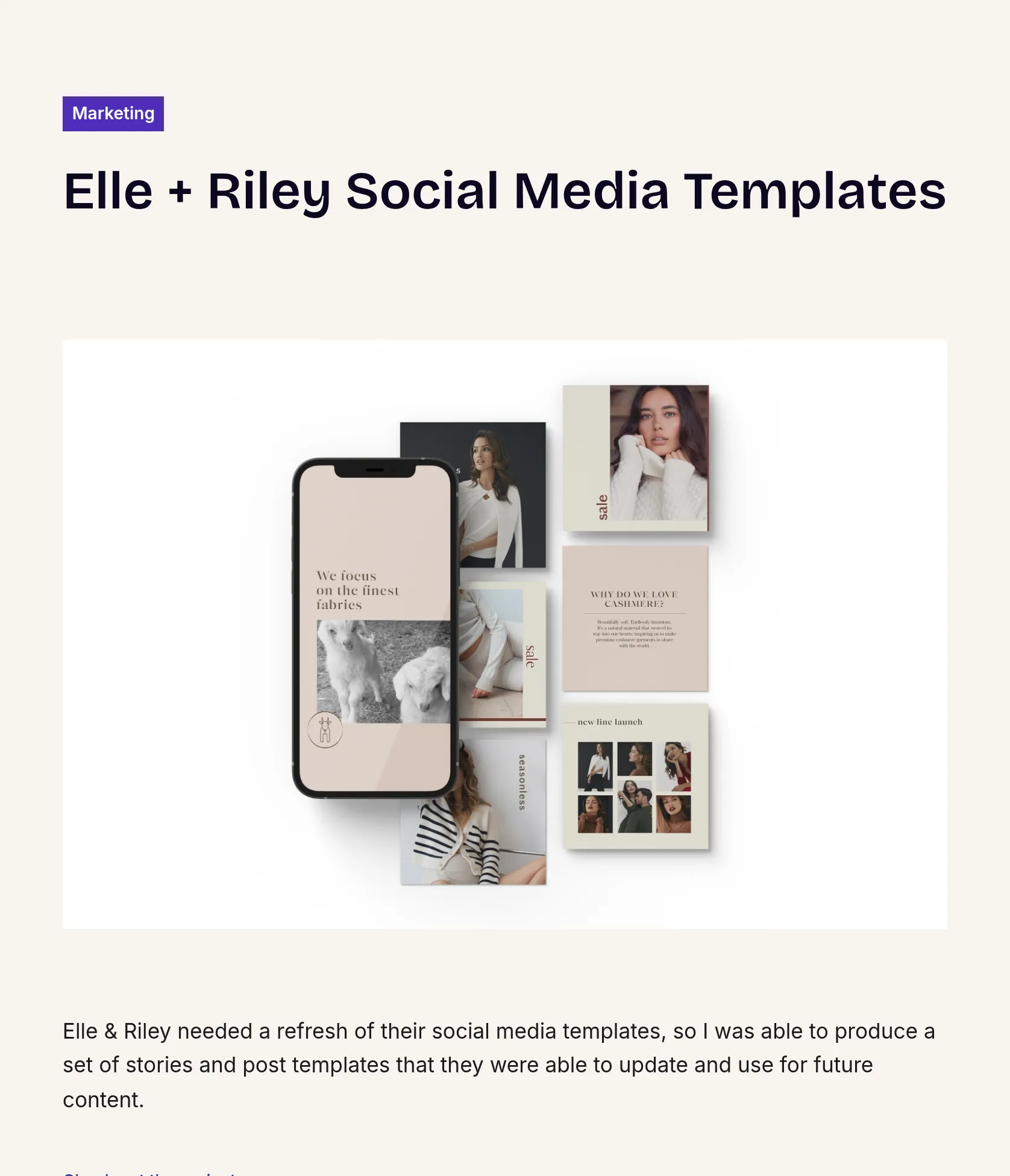 Social Media Template Refresh for Elle + Riley
