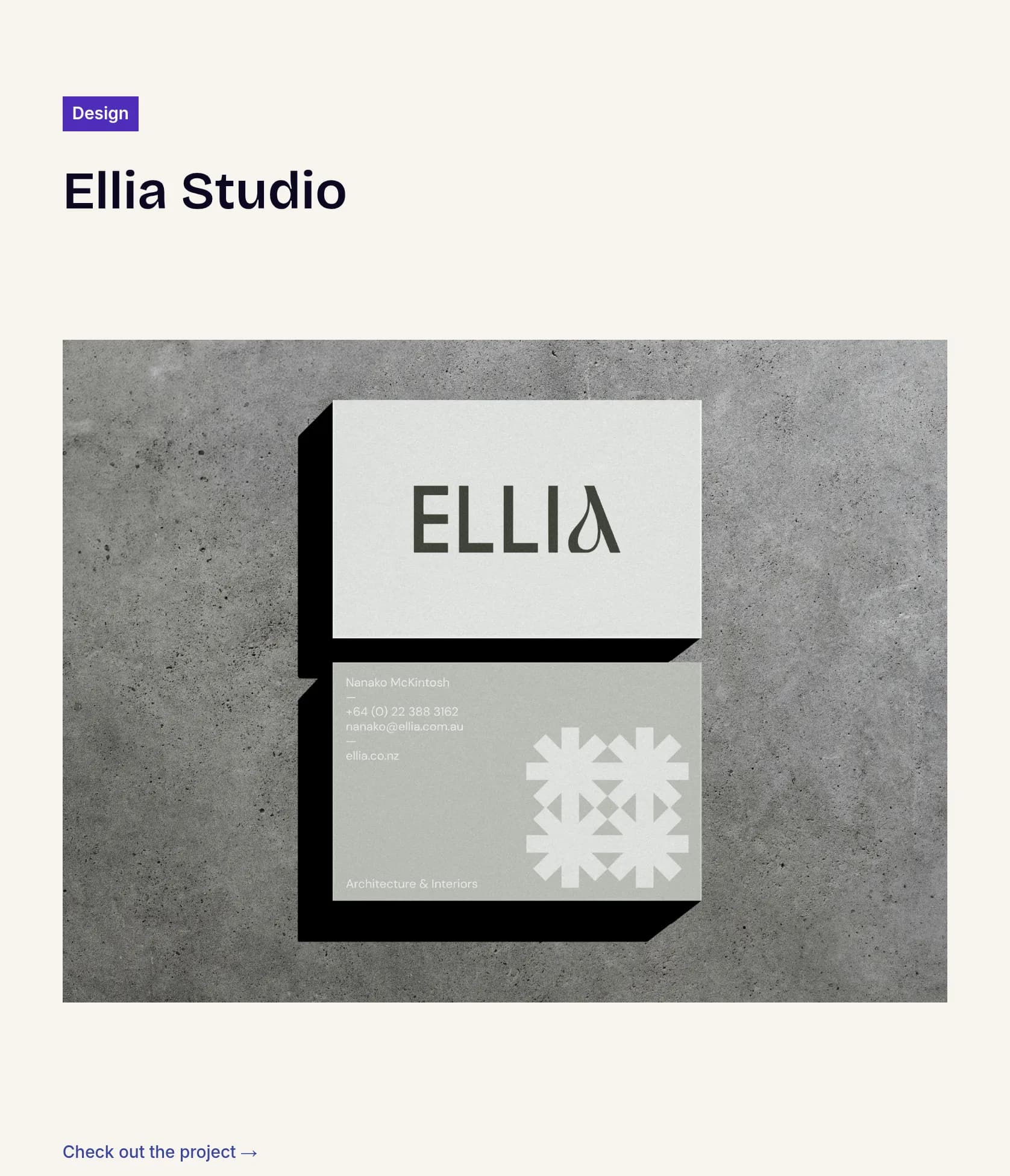 Brand Identity Design for Ellia Studio screenshot