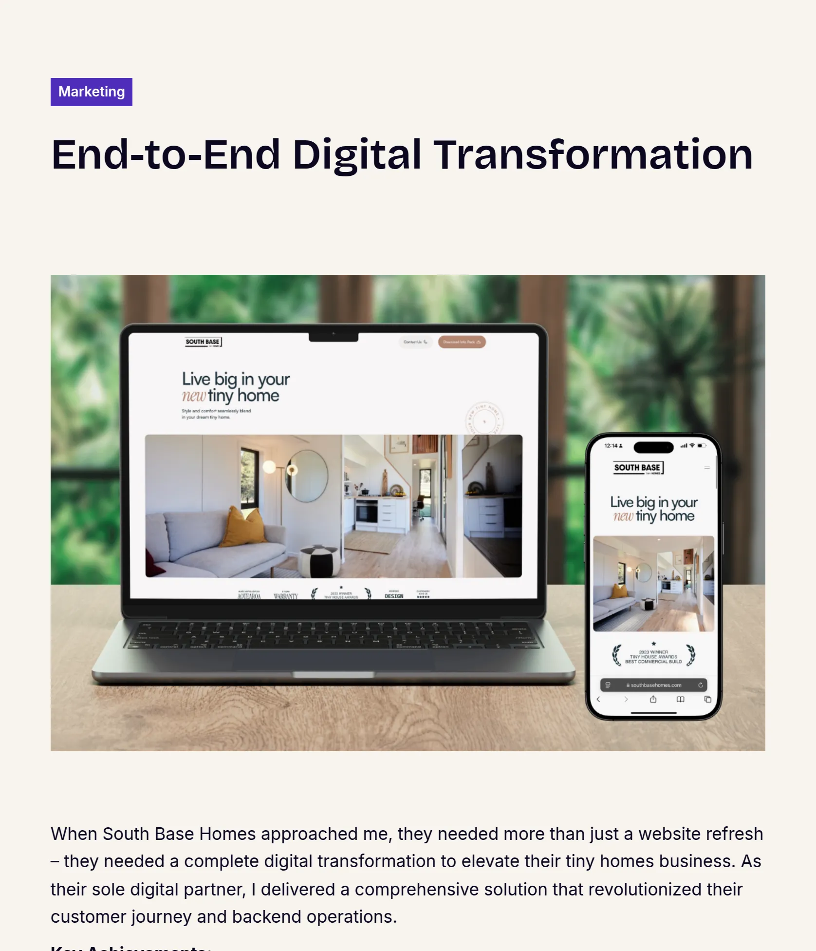 Digital Transformation for South Base Homes: Brand, Website & Lead Generation