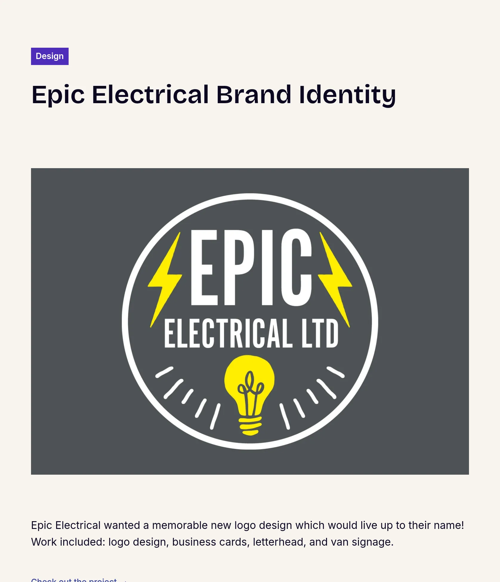 Brand Identity and Logo Design for Epic Electrical