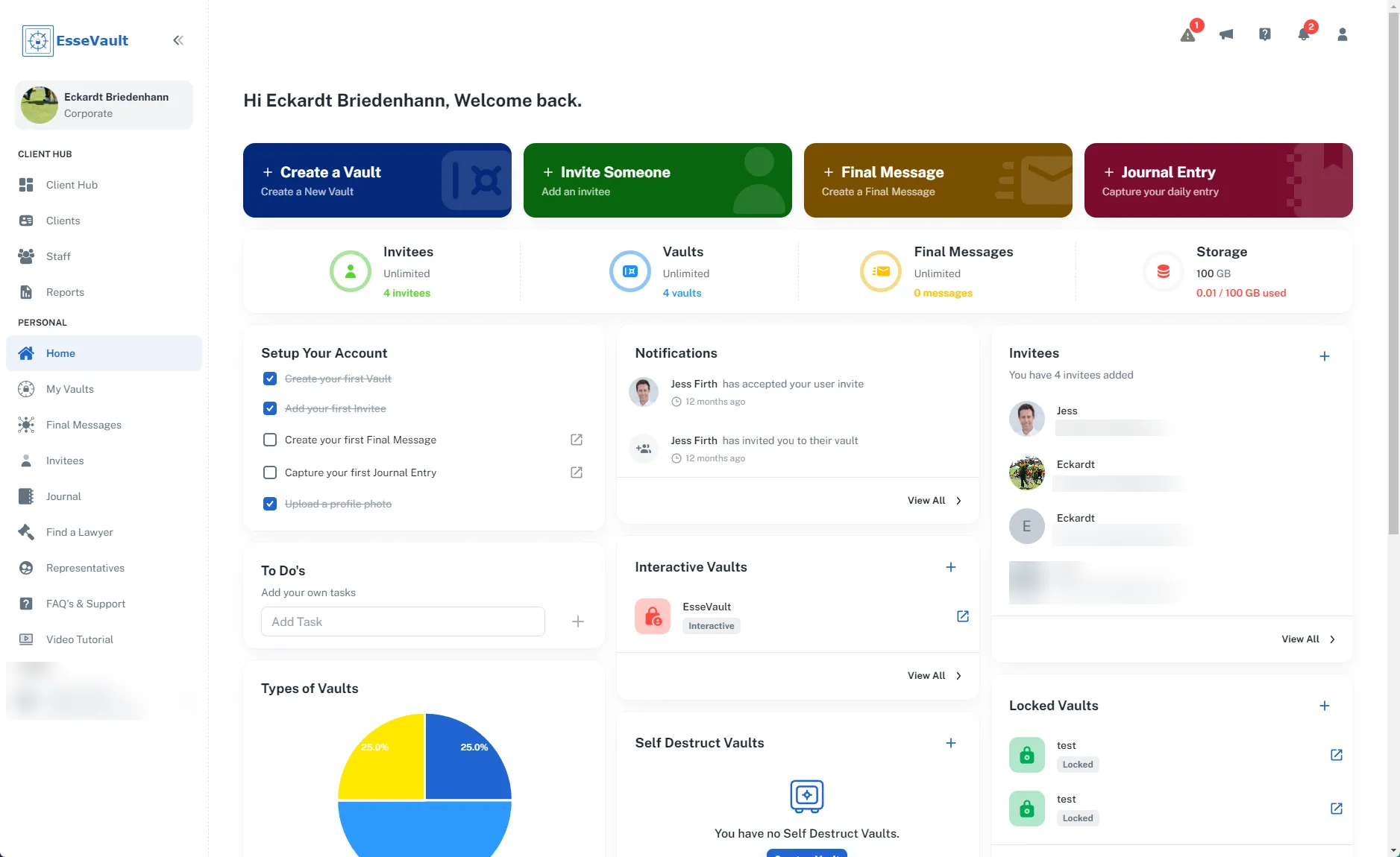 End-to-End SaaS Development for EsseVault Digital Legacy Platform gallery 1