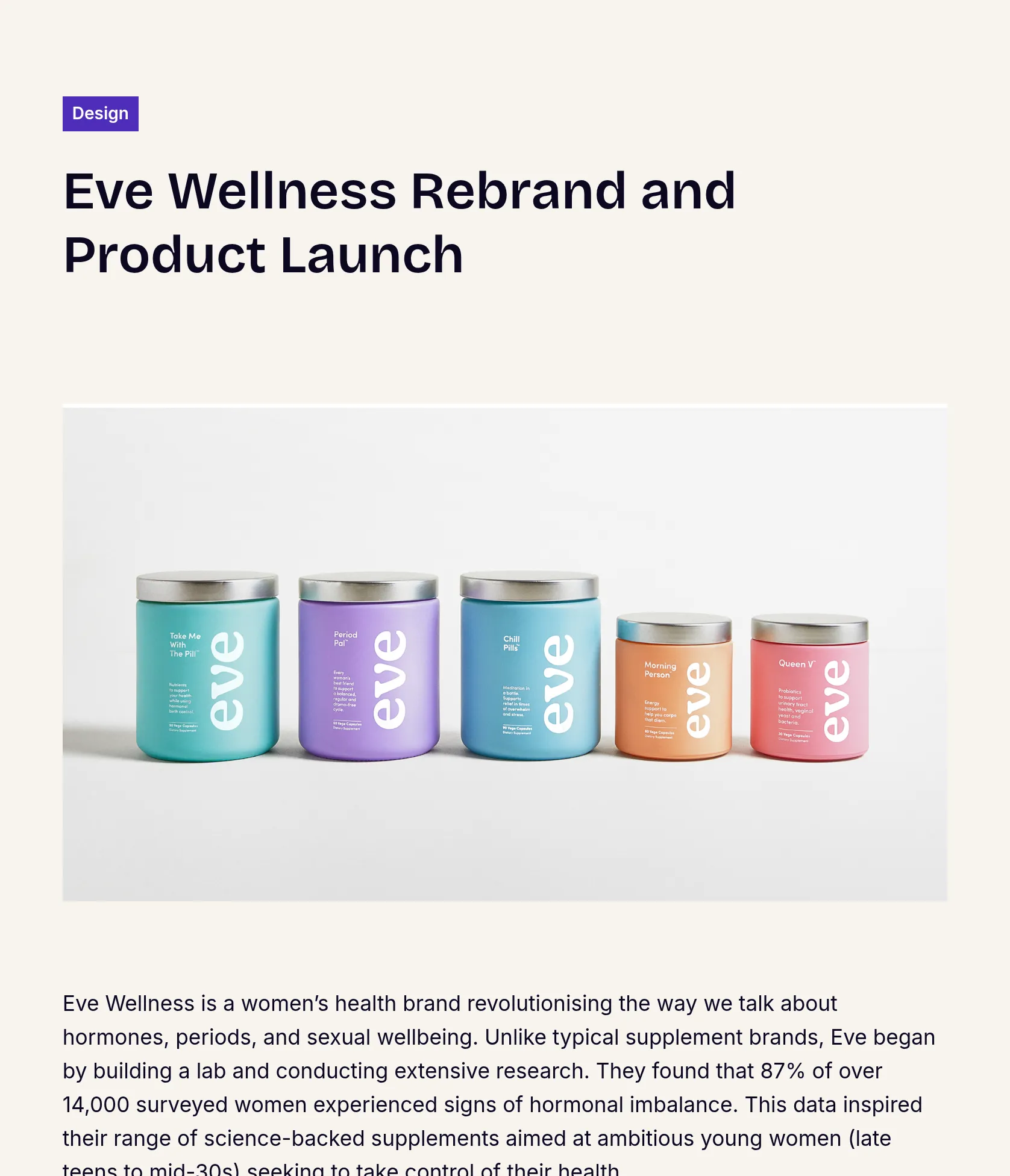 Branding & Digital Transformation for Eve Wellness
