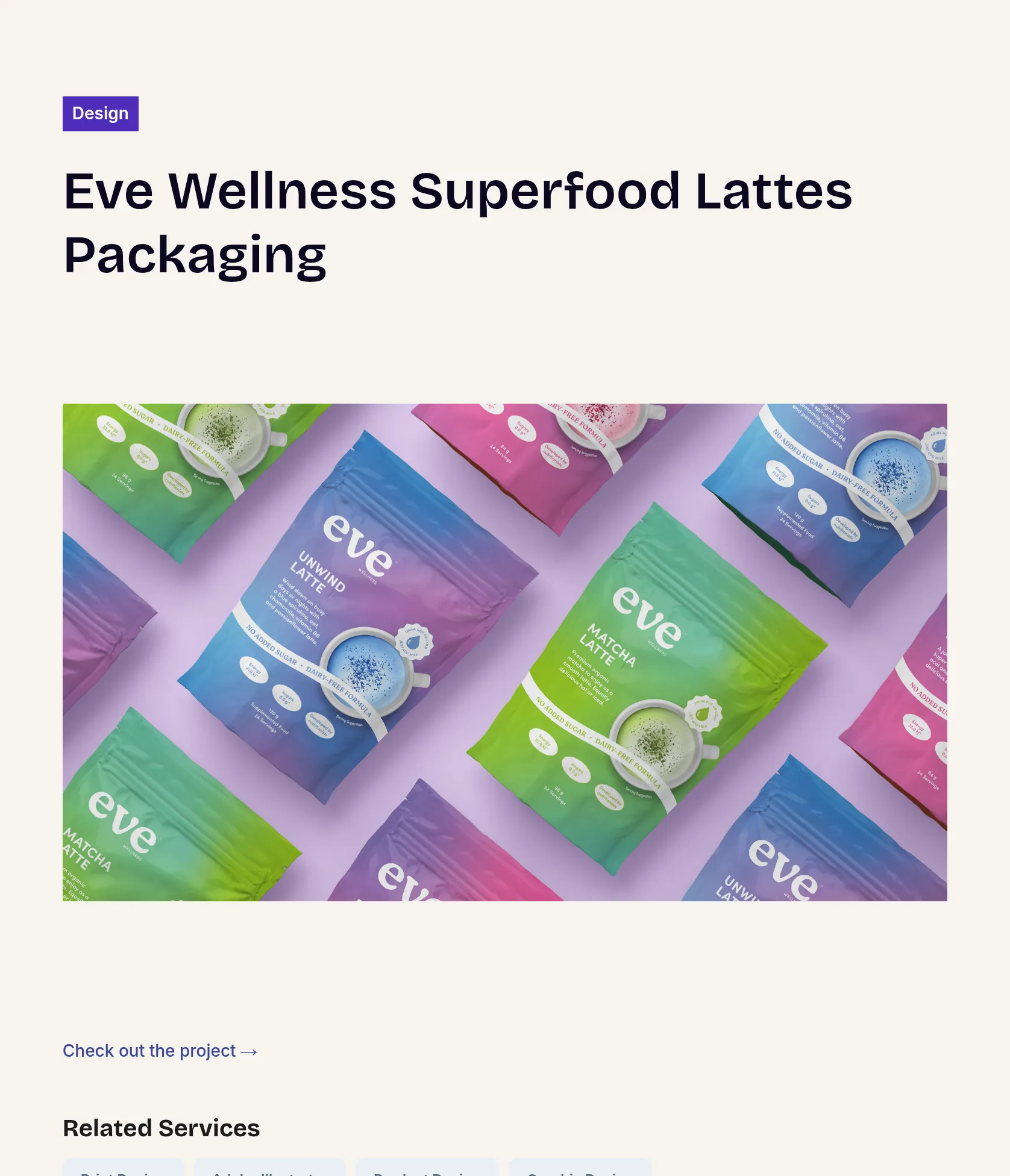 Packaging Design for Eve Wellness Superfood Latte Range