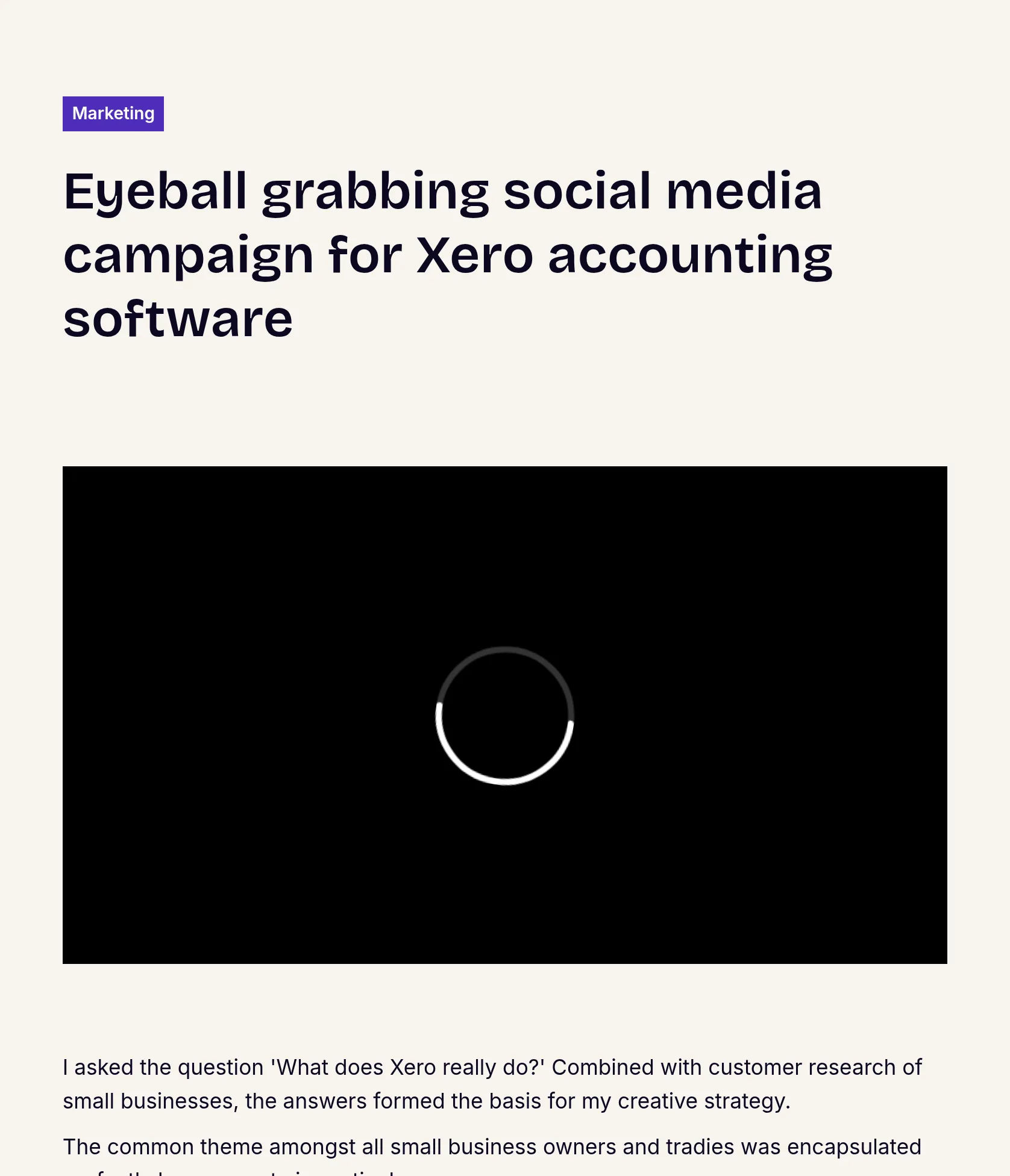 Creative Strategy and Campaign for Xero: Bringing Software to Life