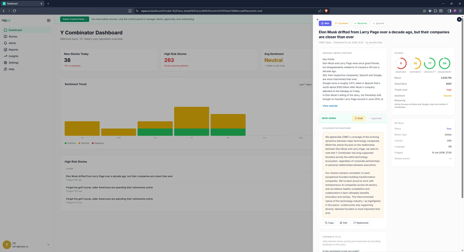 RepAI: AI-powered Reputation & Media Intelligence for Public Affairs gallery 2