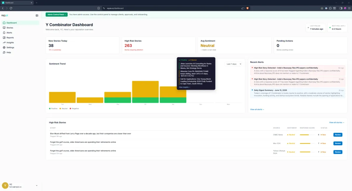 RepAI: AI-powered Reputation & Media Intelligence for Public Affairs