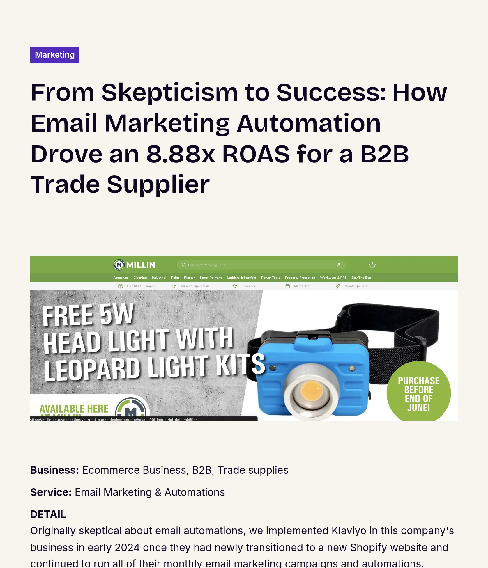 Email Marketing & Automation Success for Trade Ecommerce Business